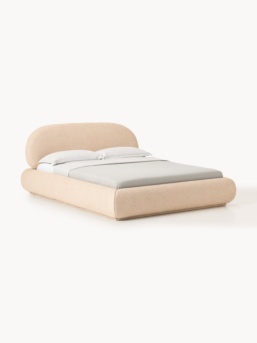 Gallery image 1 - Upholstered Bouclé Bed Alba with Storage