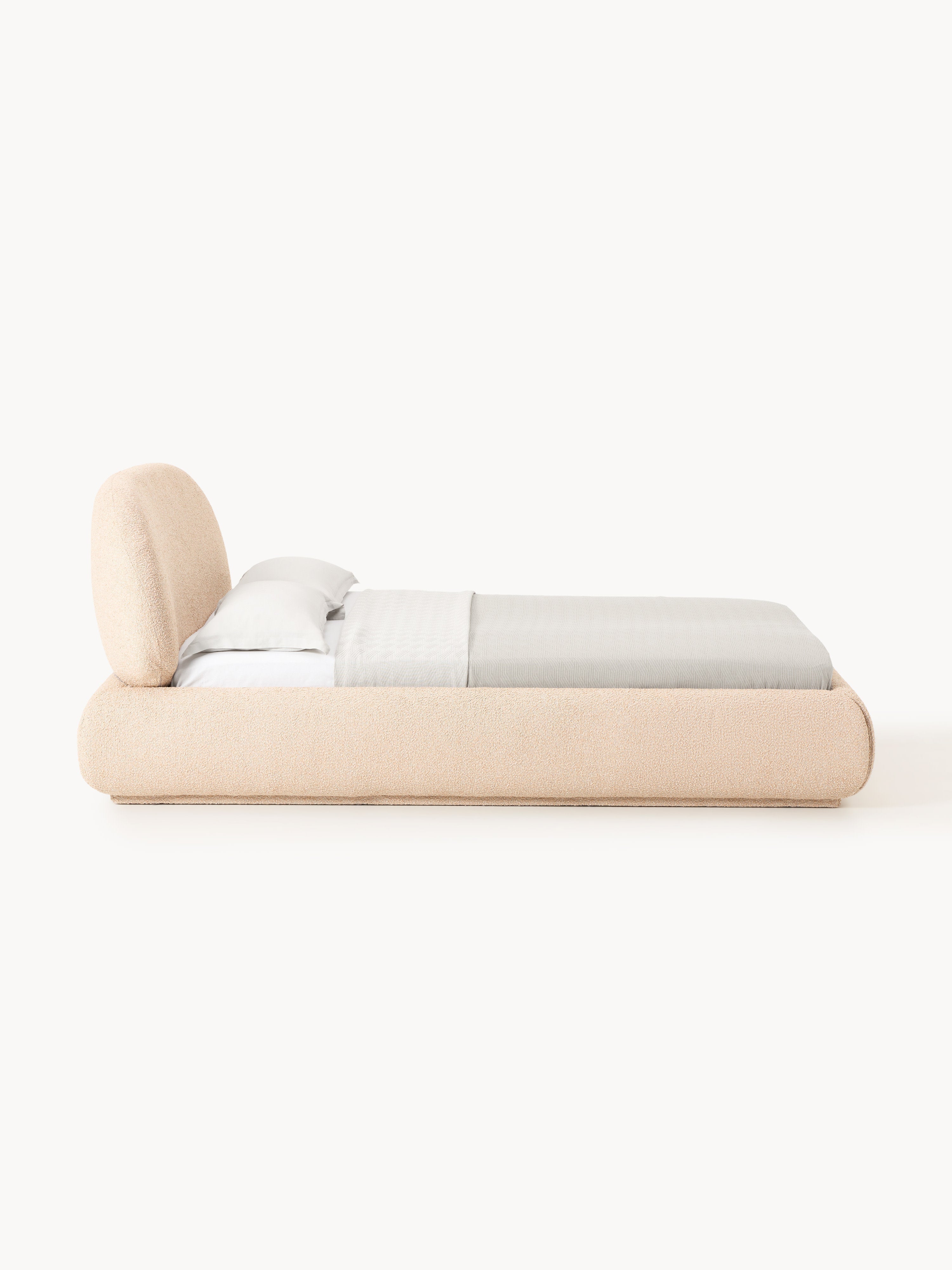Alba Upholstered Bouclé Bed with Storage