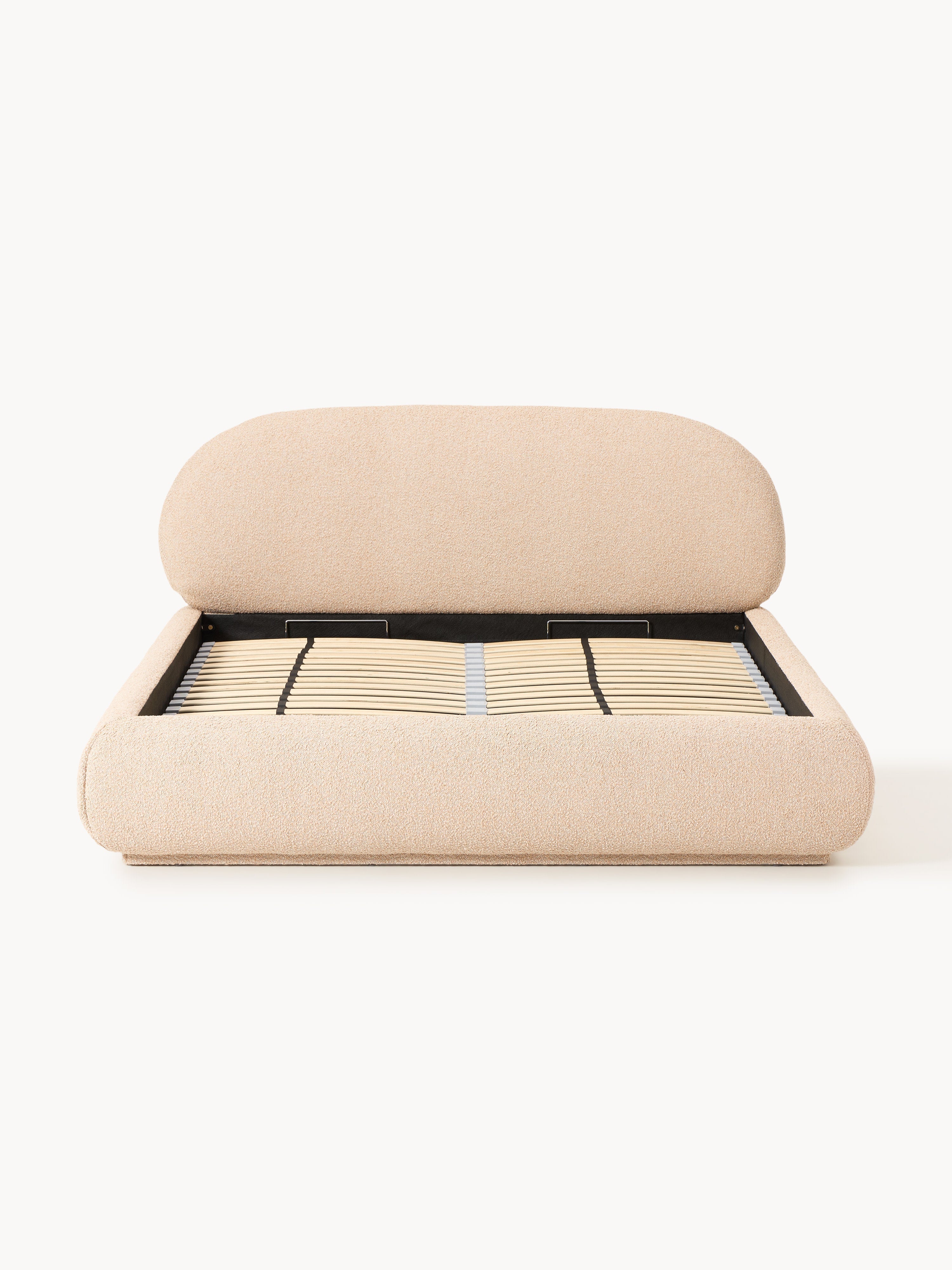 Alba Upholstered Bouclé Bed with Storage