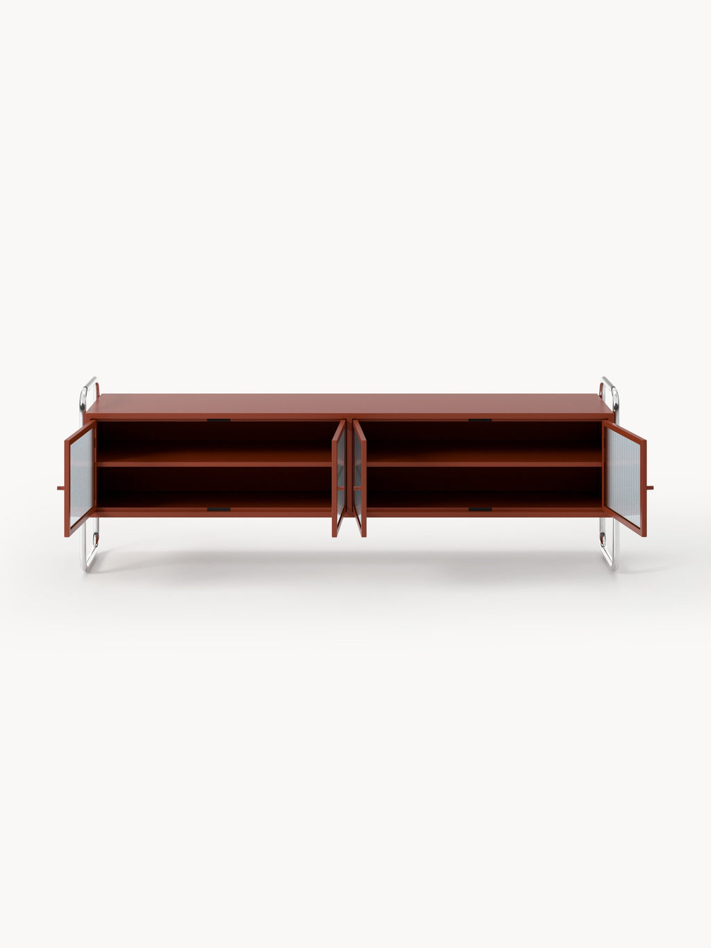 Robyn Metal Lowboard with Glass Front