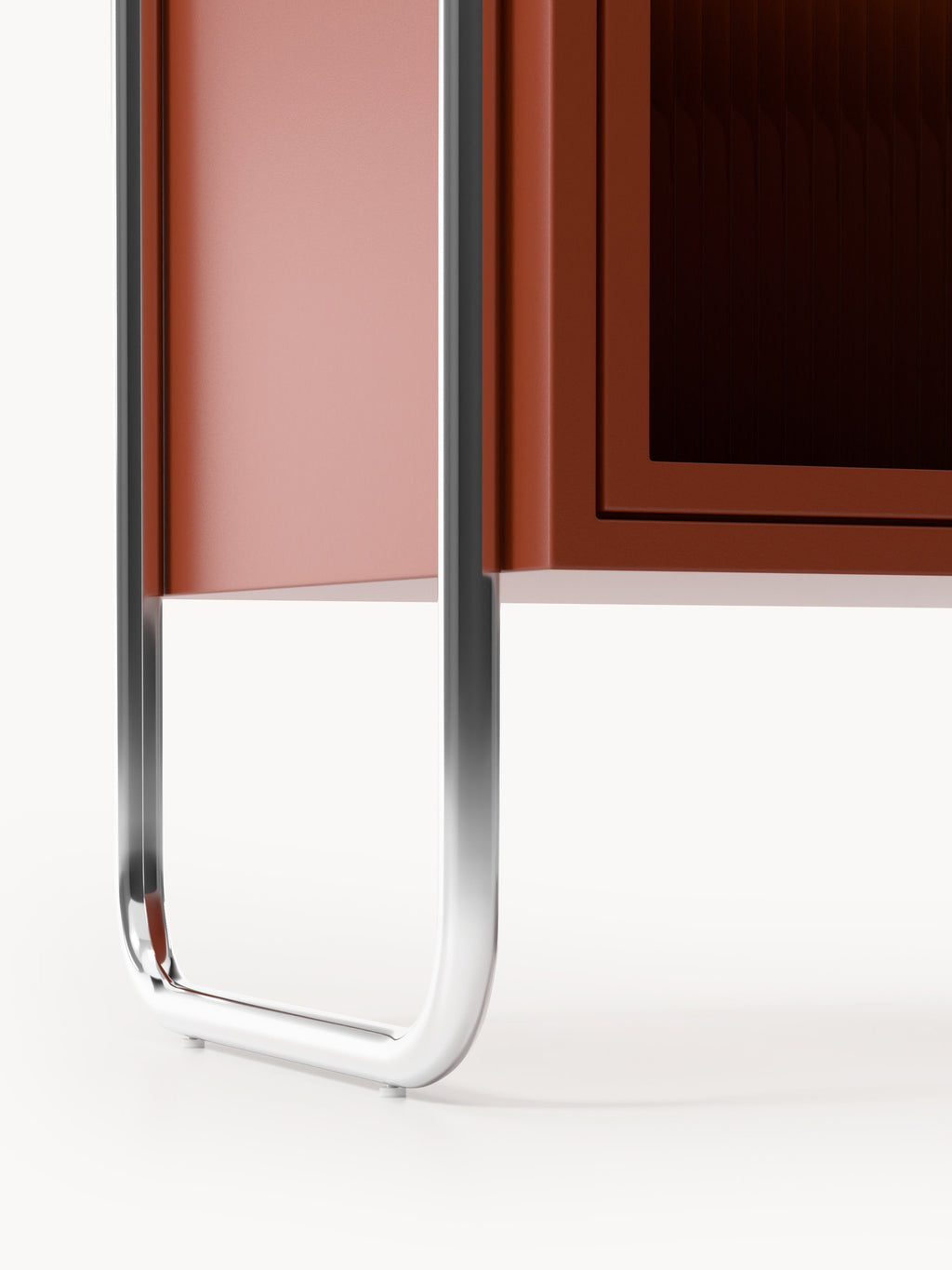 Robyn Metal Lowboard with Glass Front
