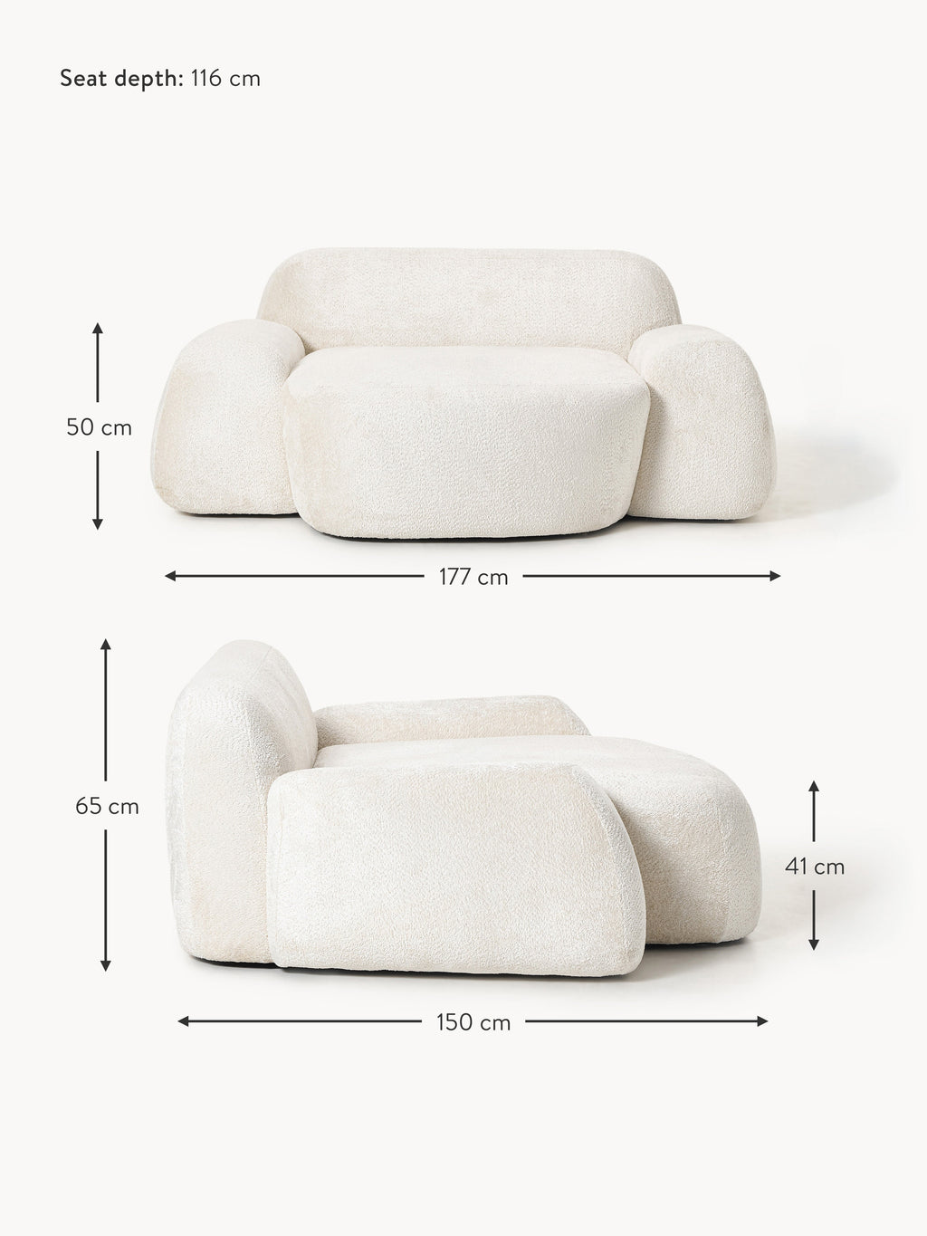 Wolke XL Teddy Bouclé Lounge Chair