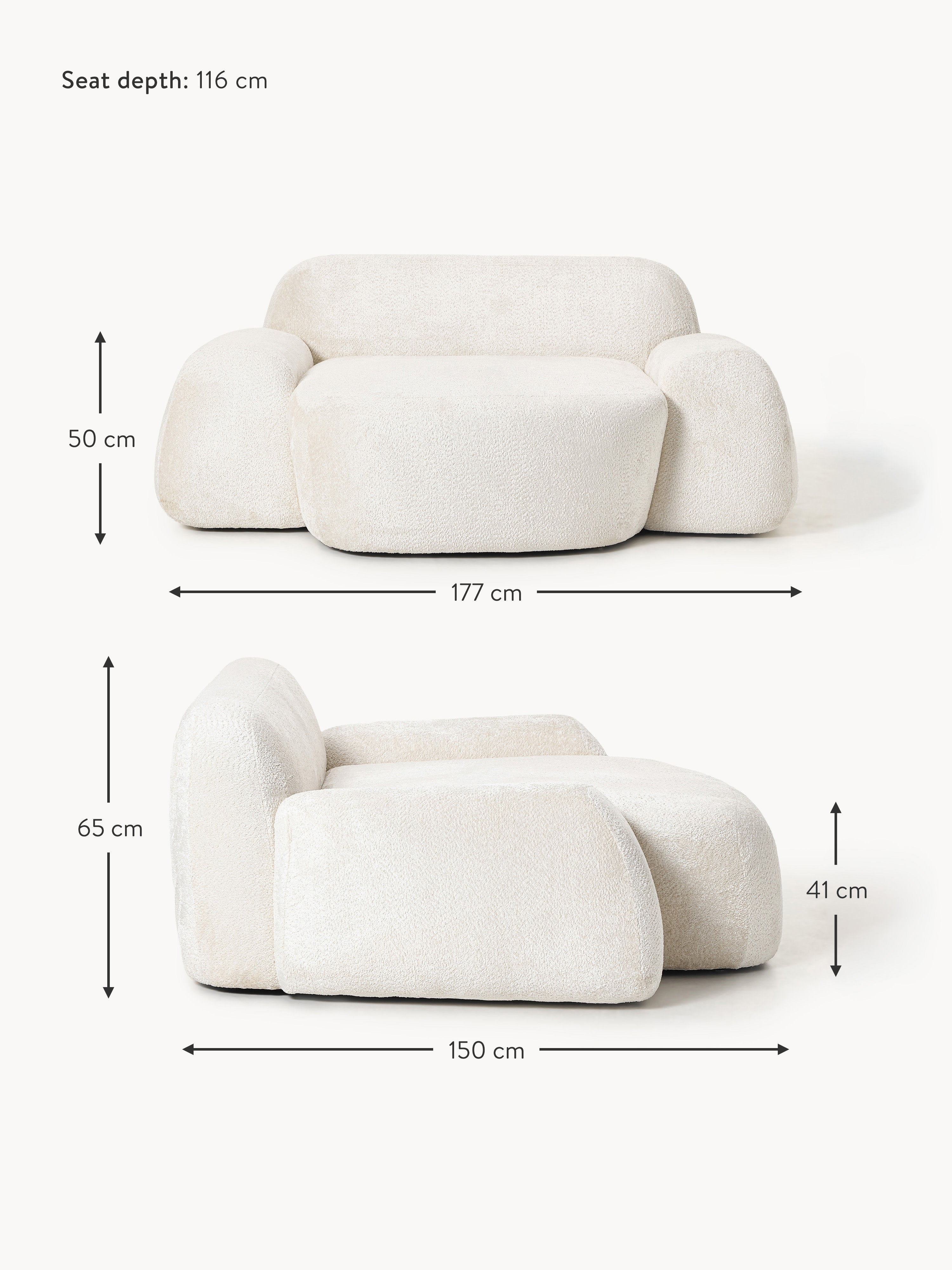 Wolke XL Teddy Bouclé Lounge Chair