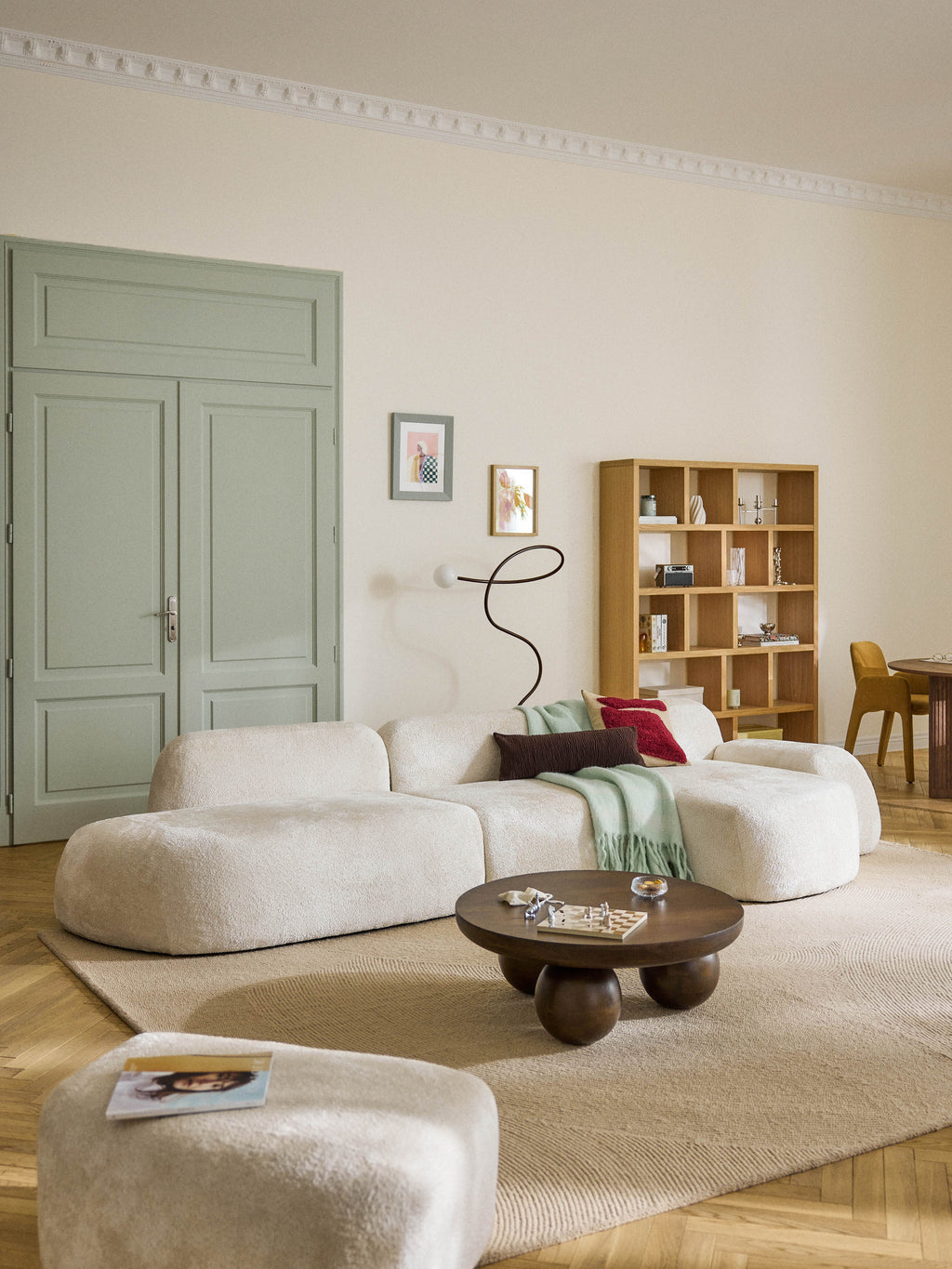 Wolke Modular Teddy Bouclé Corner Sofa (4-seater) with Chaise End