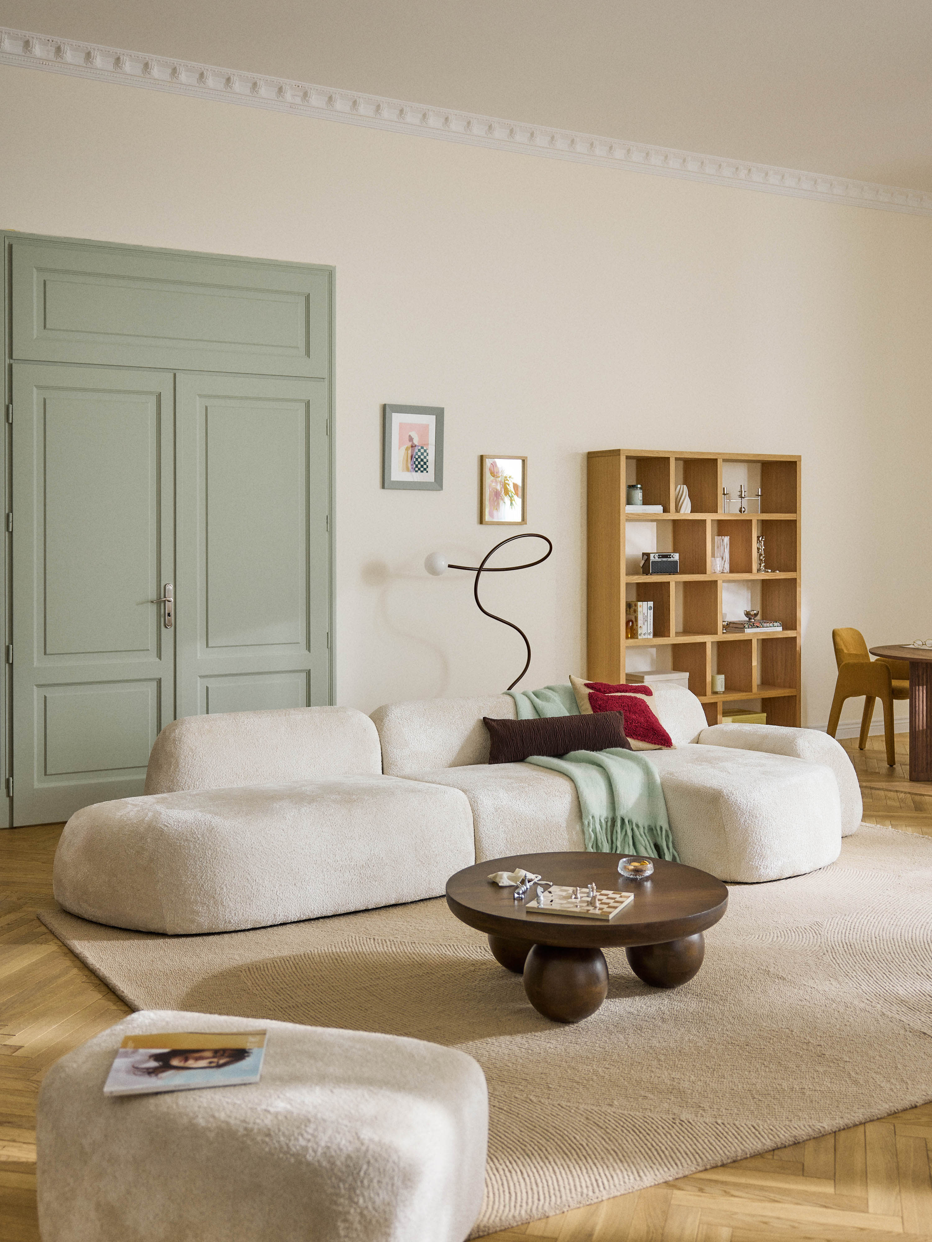 Wolke Modular Teddy Bouclé Corner Sofa (4-seater) with Chaise End
