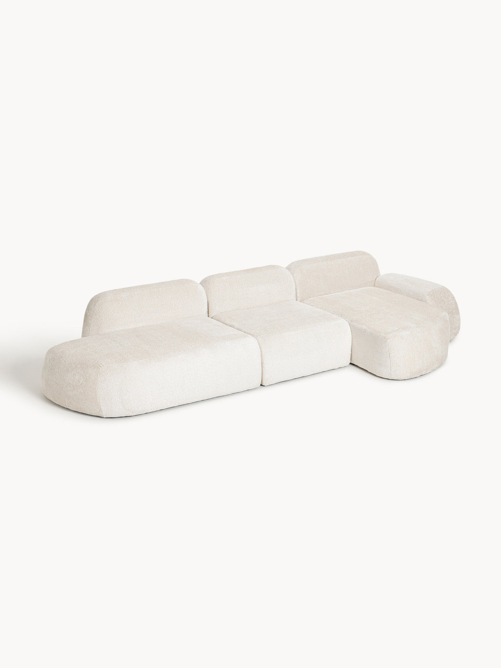 Wolke Modular Teddy Bouclé Corner Sofa (4-seater) with Chaise End
