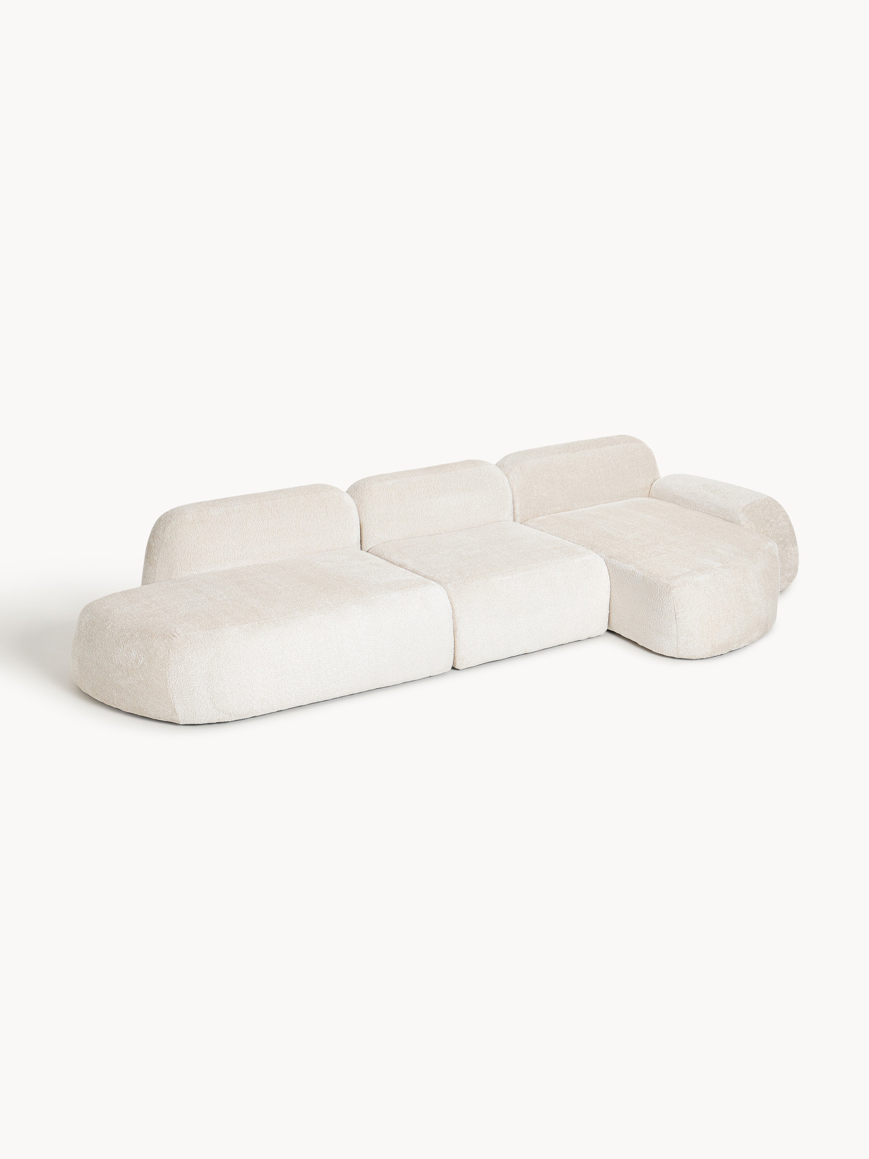 Wolke Modular Teddy Bouclé Corner Sofa (4-seater) with Chaise End