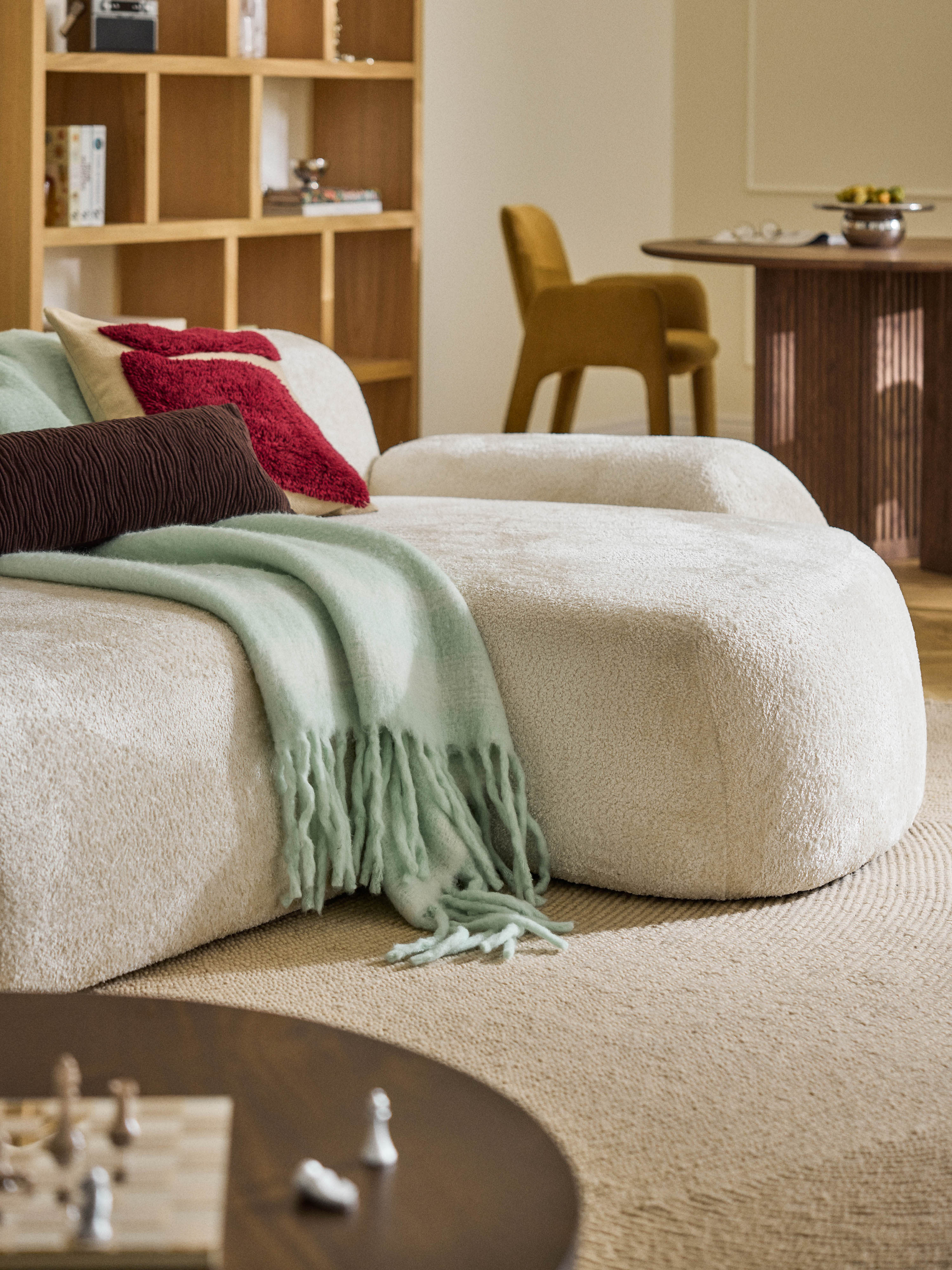 Wolke Modular Teddy Bouclé Corner Sofa (4-seater) with Chaise End