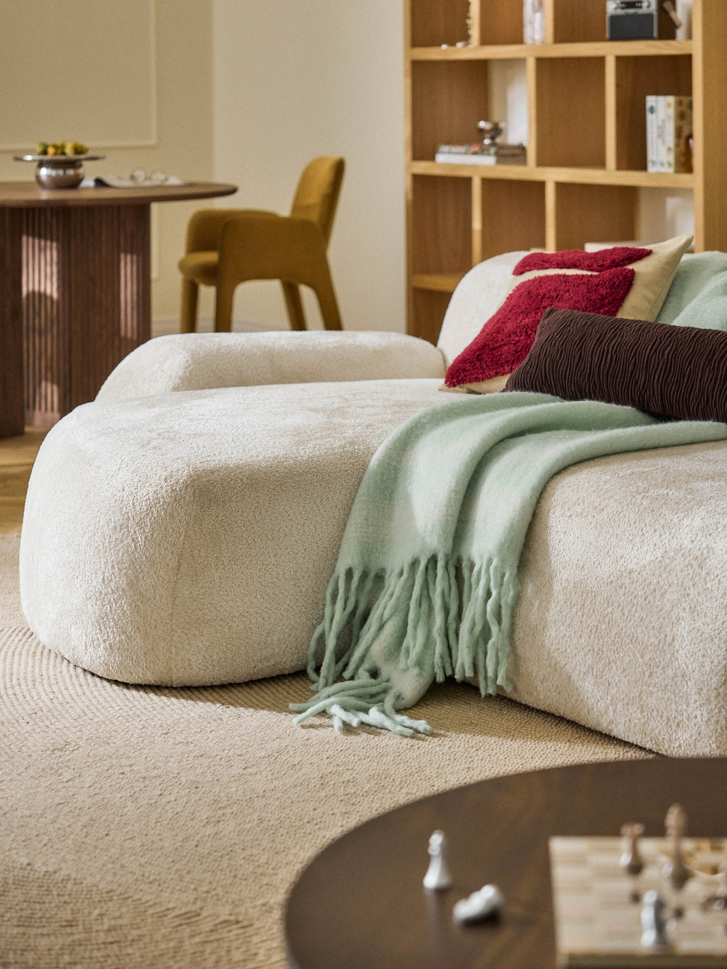 Wolke Modular Teddy Bouclé Corner Sofa (4-seater) with Chaise End
