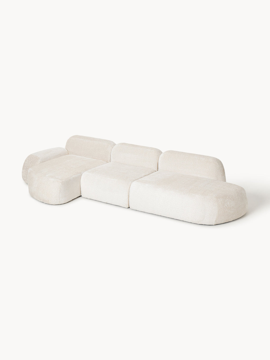 Wolke Modular Teddy Bouclé Corner Sofa (4-seater) with Chaise End