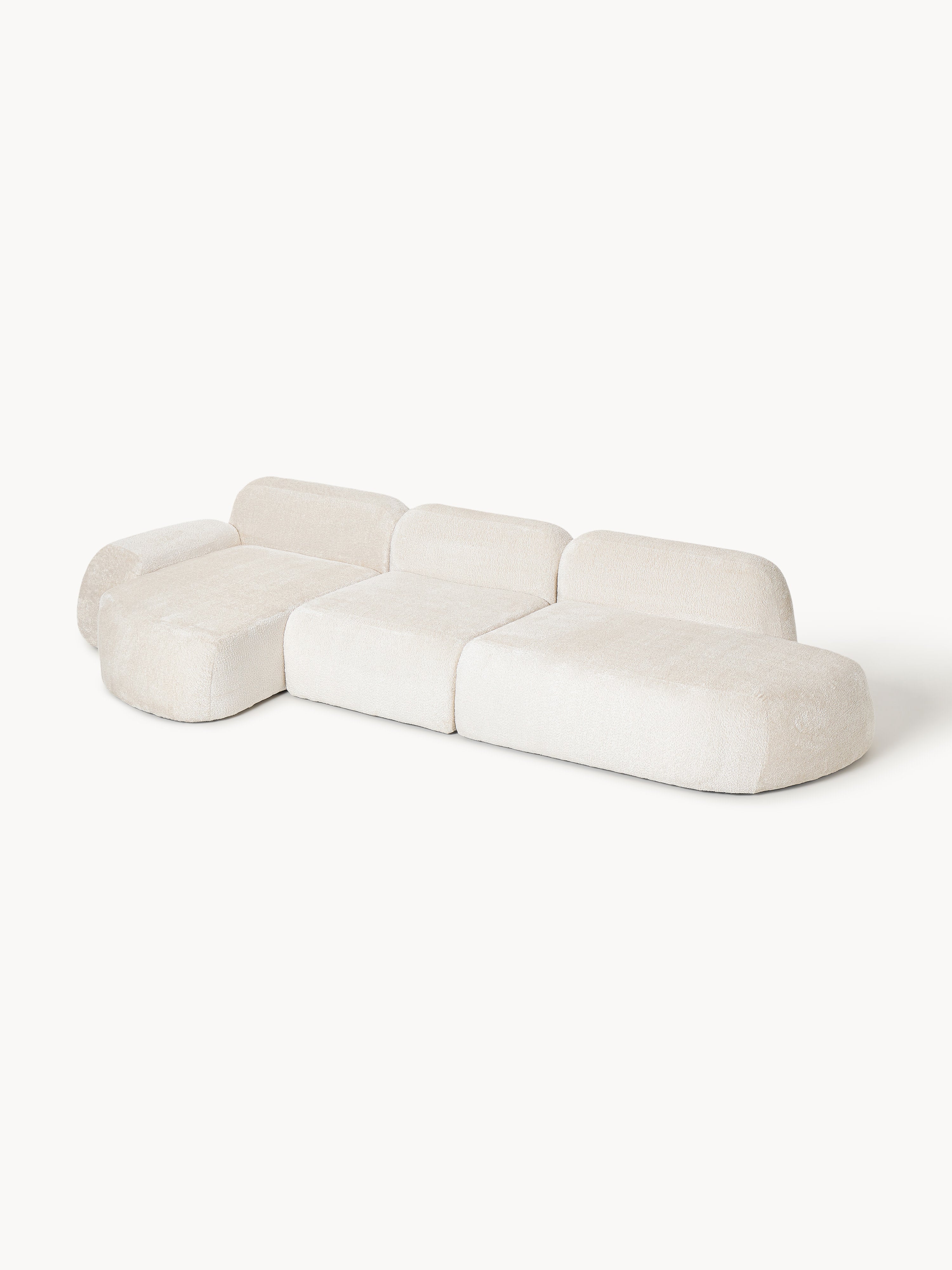 Wolke Modular Teddy Bouclé Corner Sofa (4-seater) with Chaise End