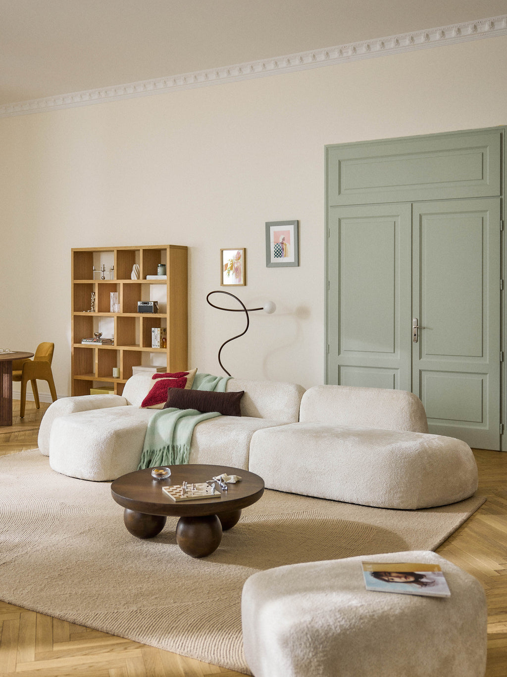 Wolke Modular Teddy Bouclé Corner Sofa (4-seater) with Chaise End