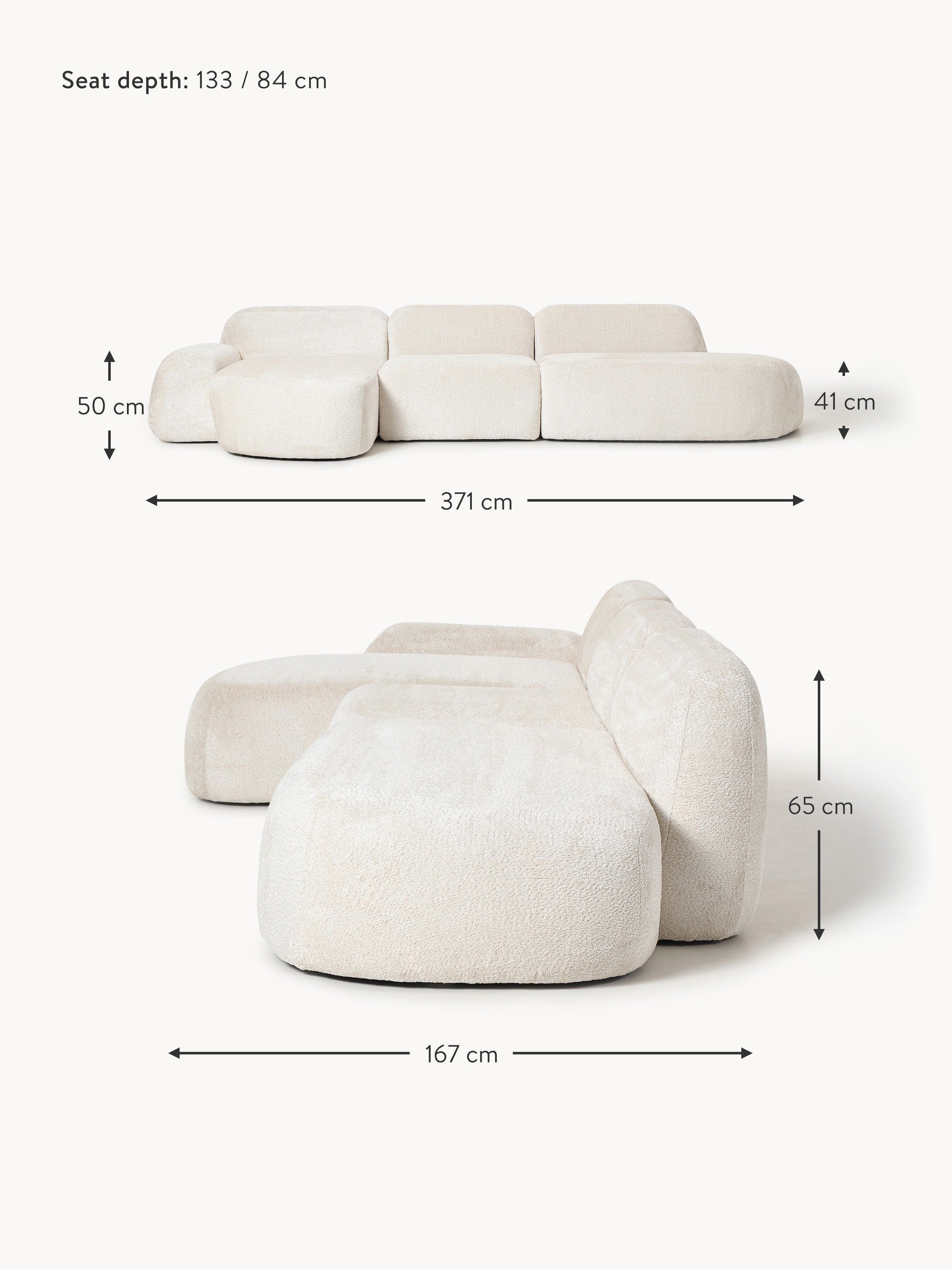 Wolke Modular Teddy Bouclé Corner Sofa (4-seater) with Chaise End