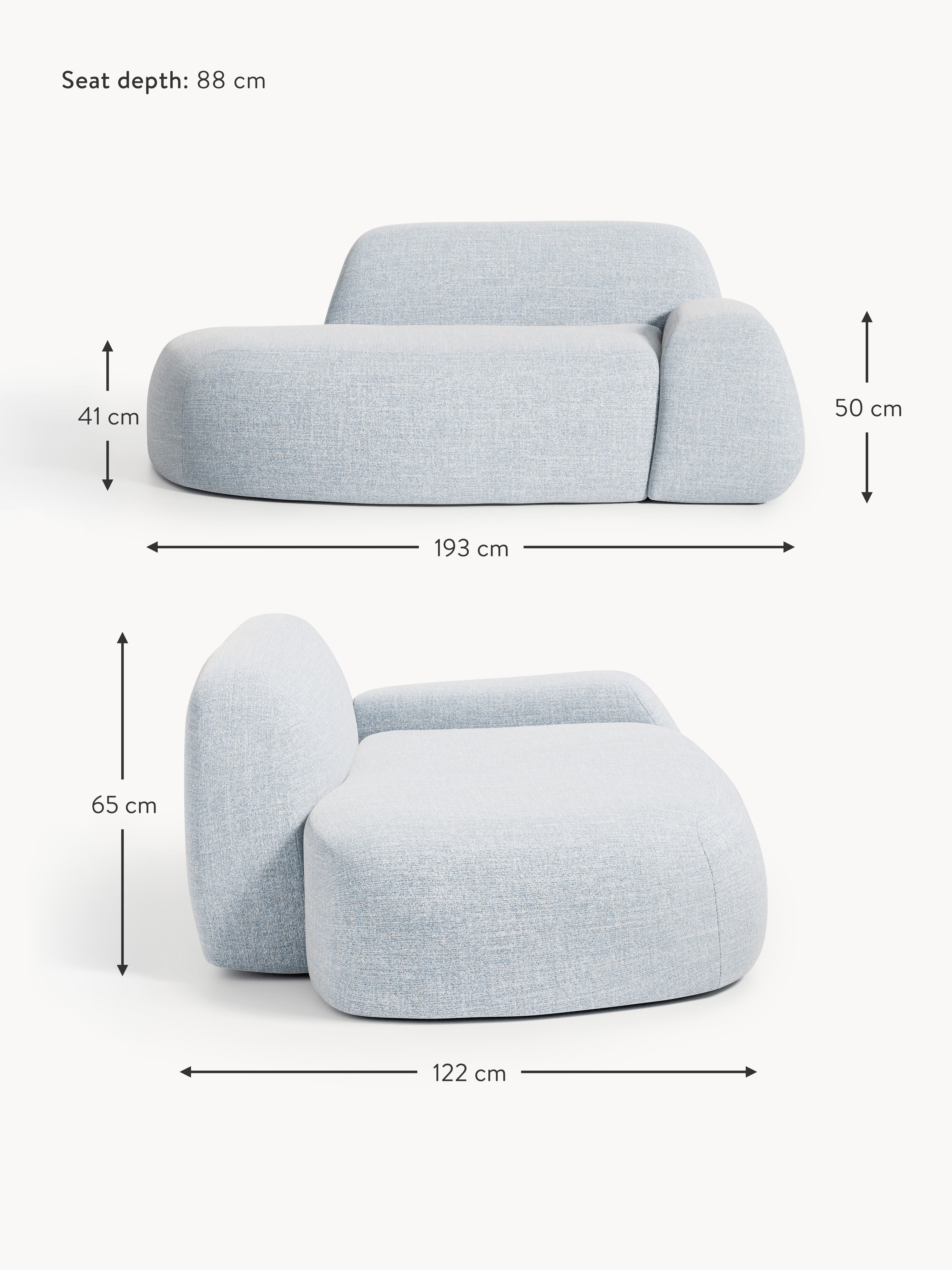 Wolke Bouclé Sofa (2-seater) with Chaise End