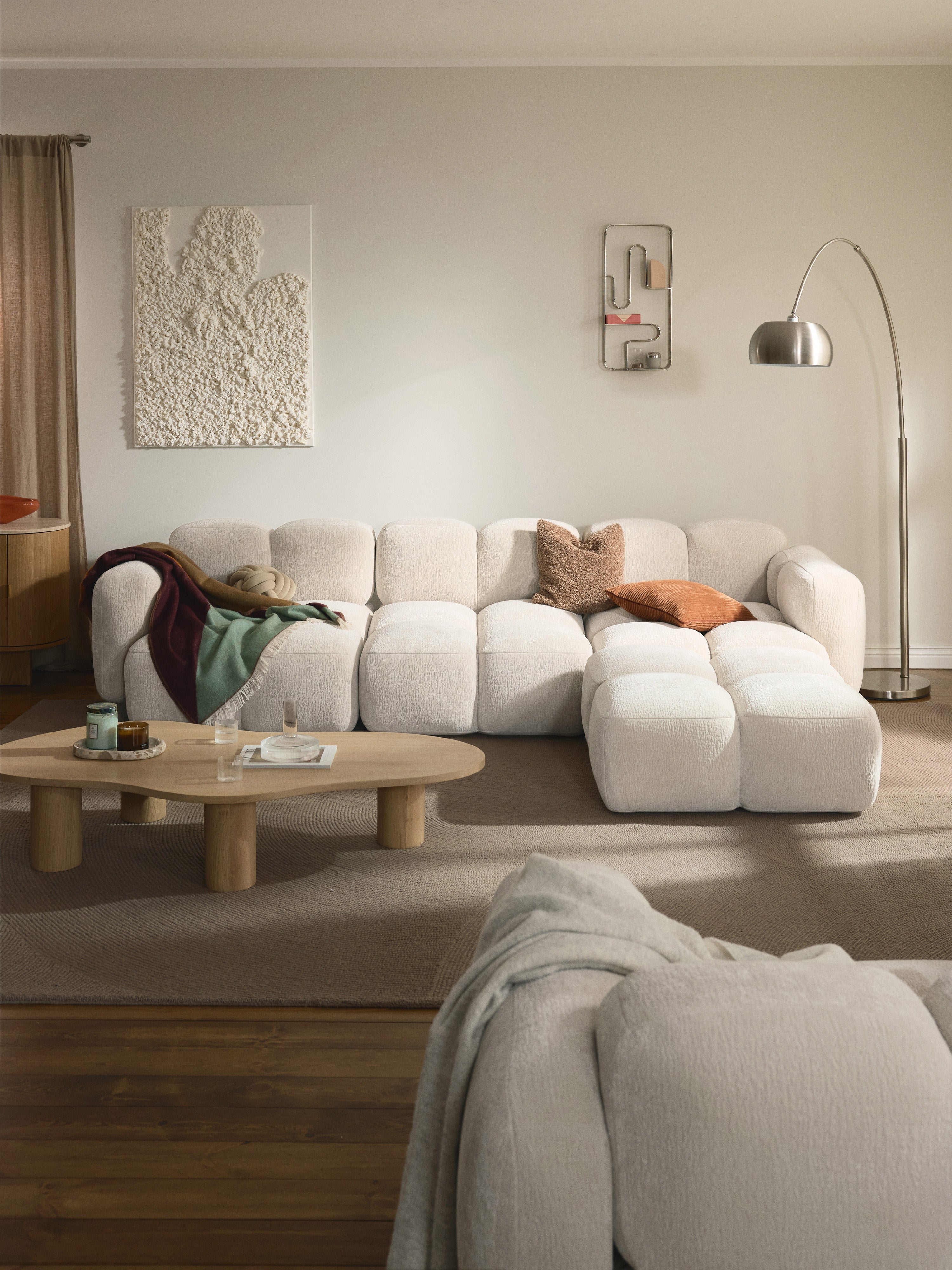 Tayla Modular Sofa (4-seater) with Ottoman (left/right)