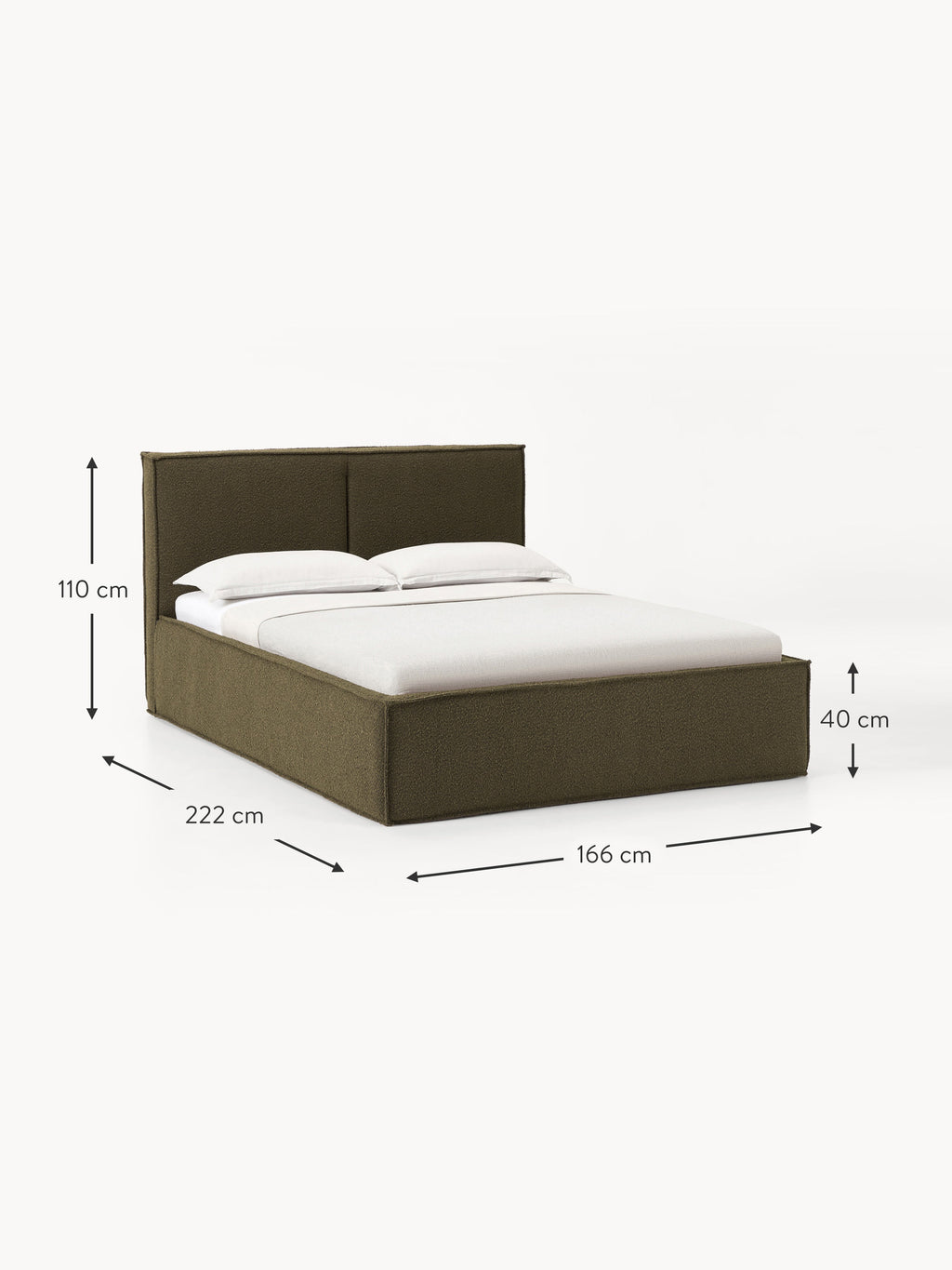 Dream Upholstered Bouclé Bed with Storage