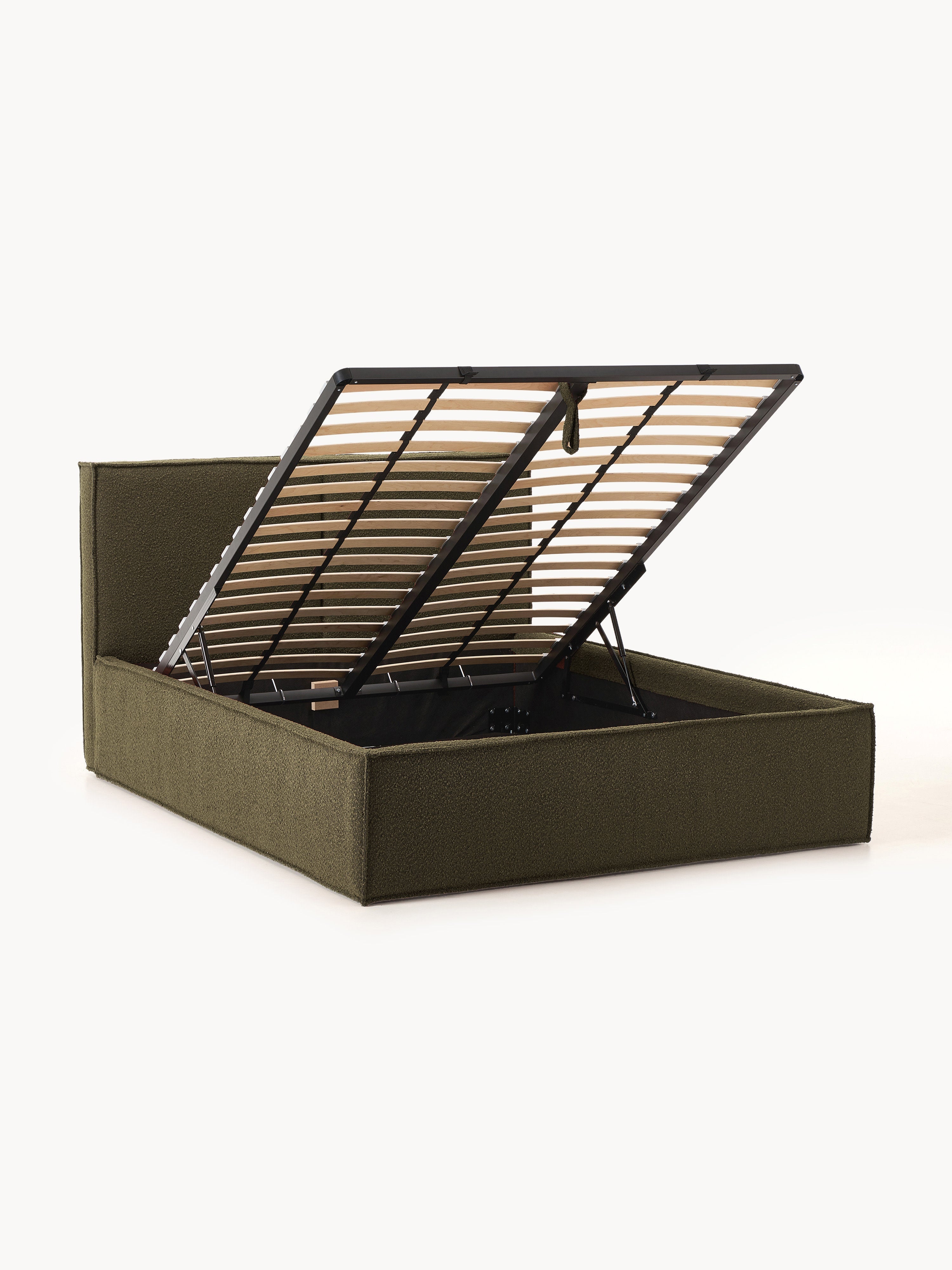 Dream Upholstered Bouclé Bed with Storage