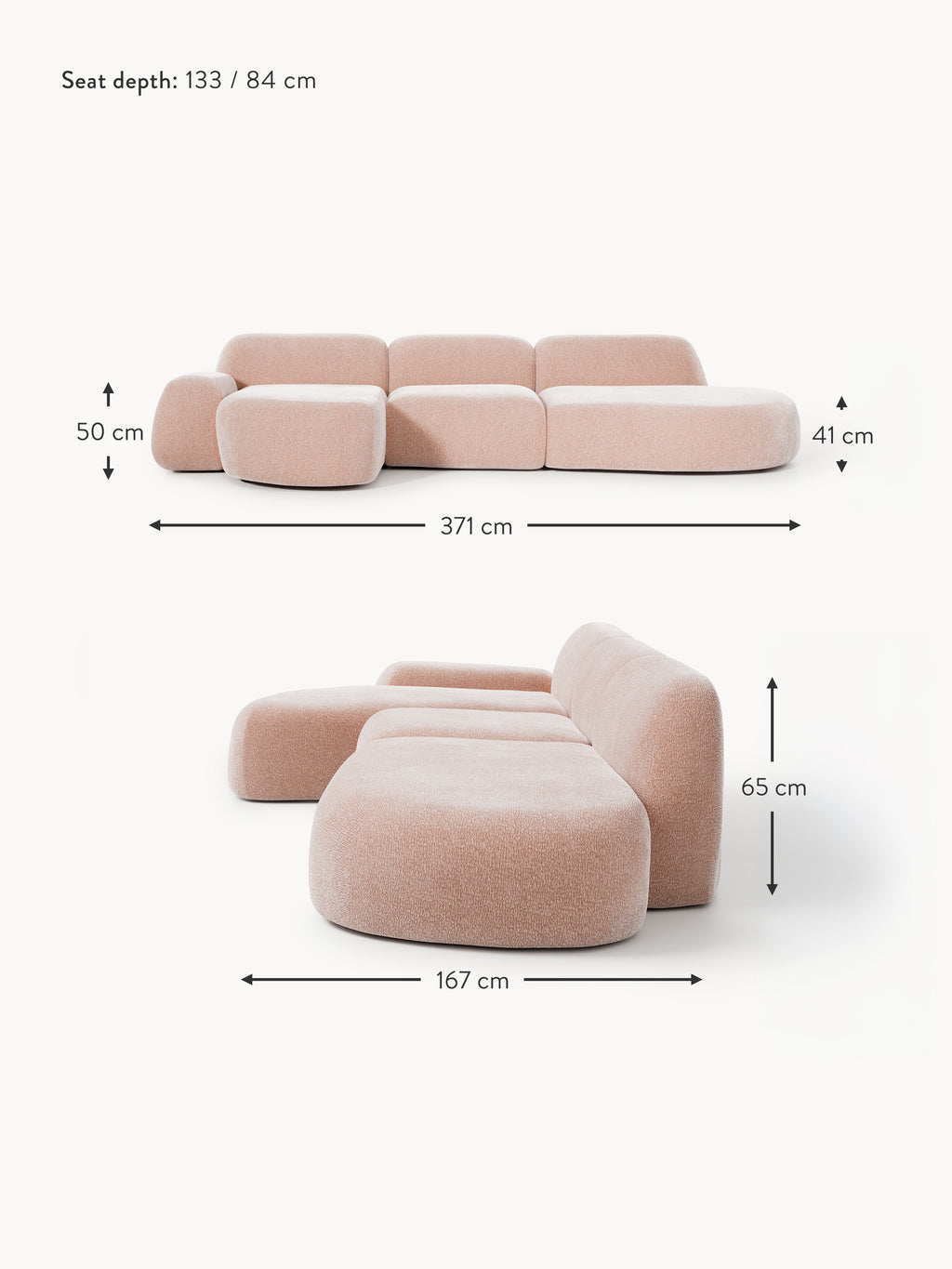 Wolke Modular Corner Sofa (4-seater) with Chaise End