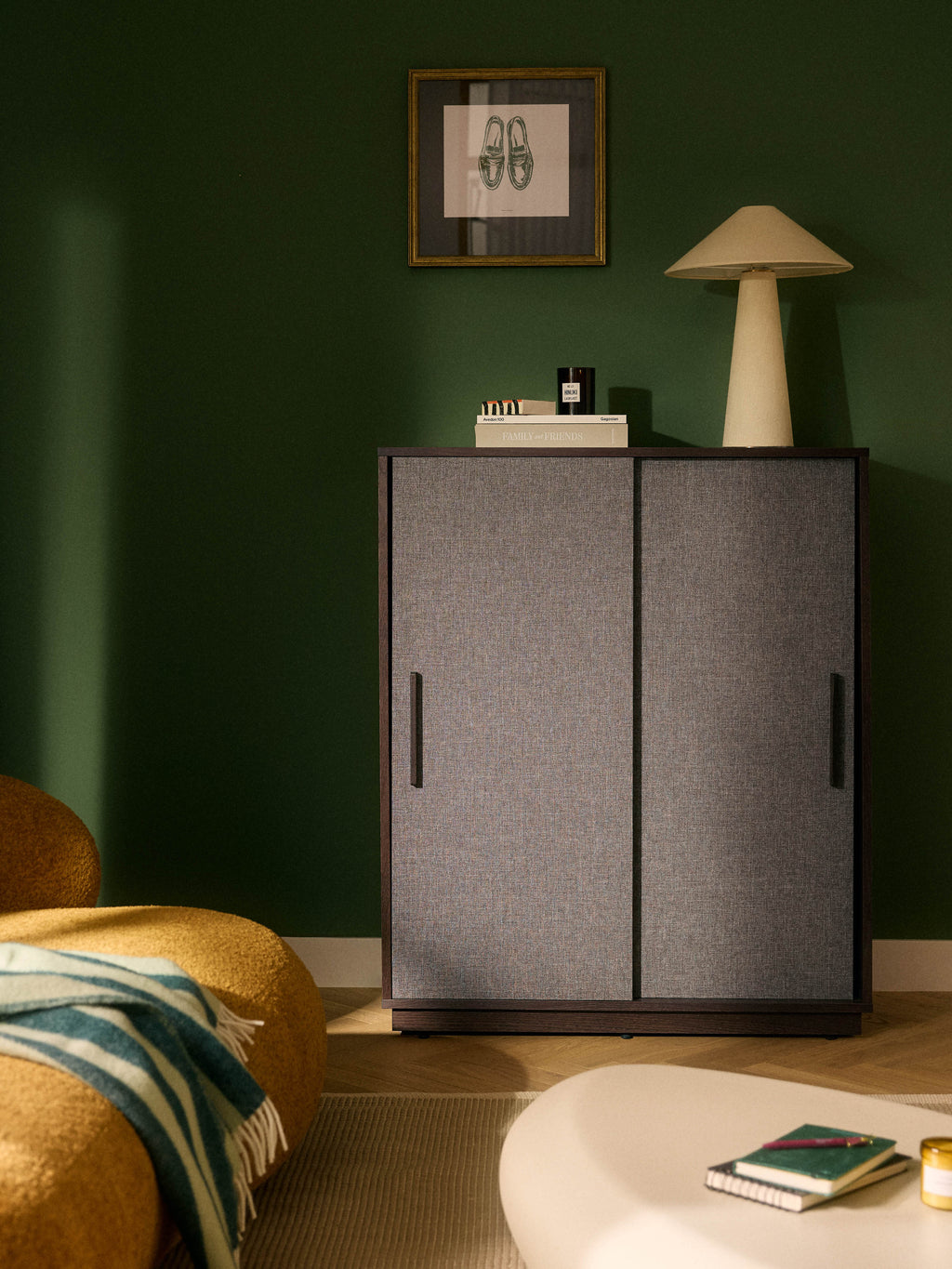 Wisp Wooden Highboard with Upholstered Front