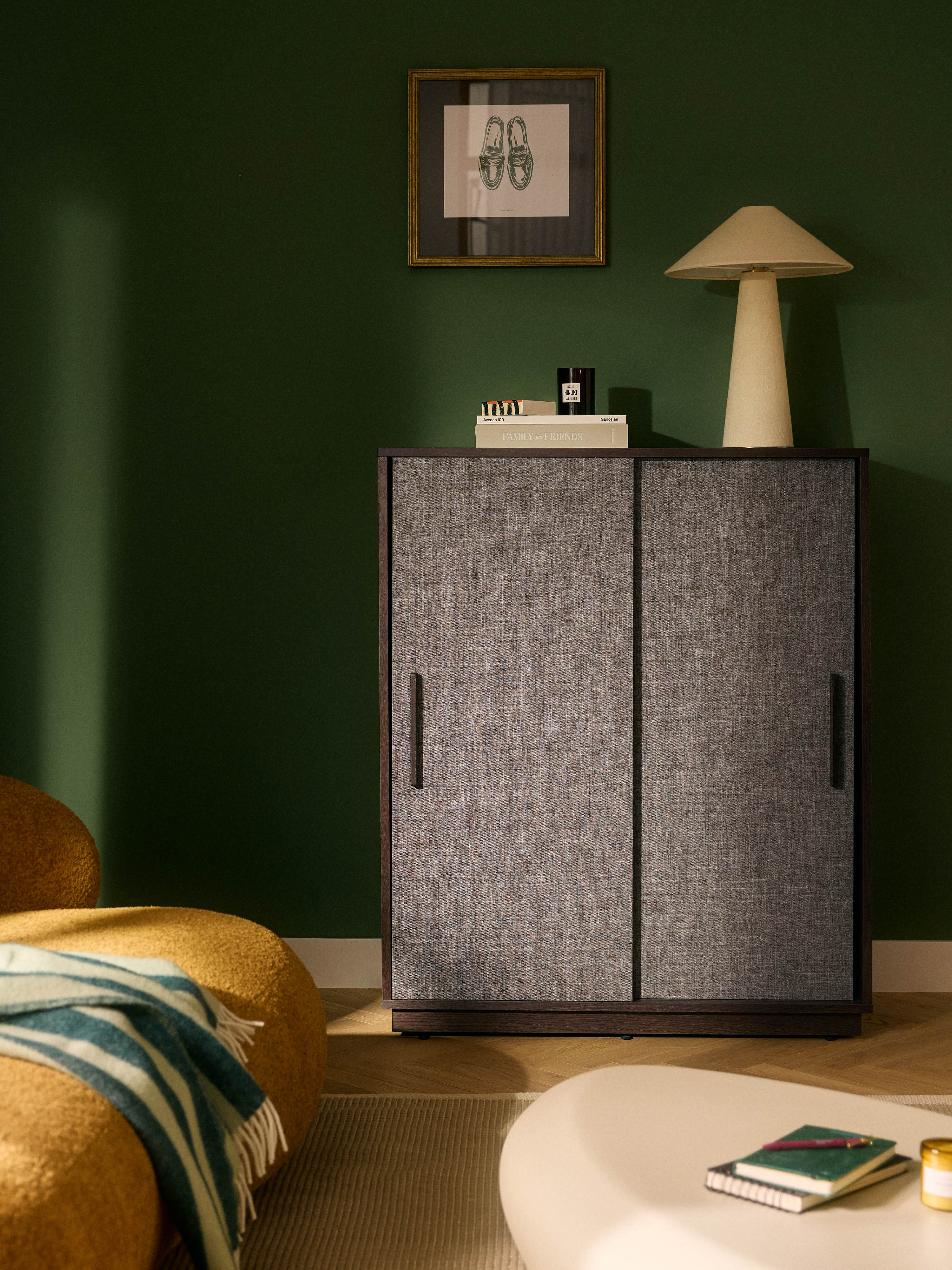 Wisp Wooden Highboard with Upholstered Front
