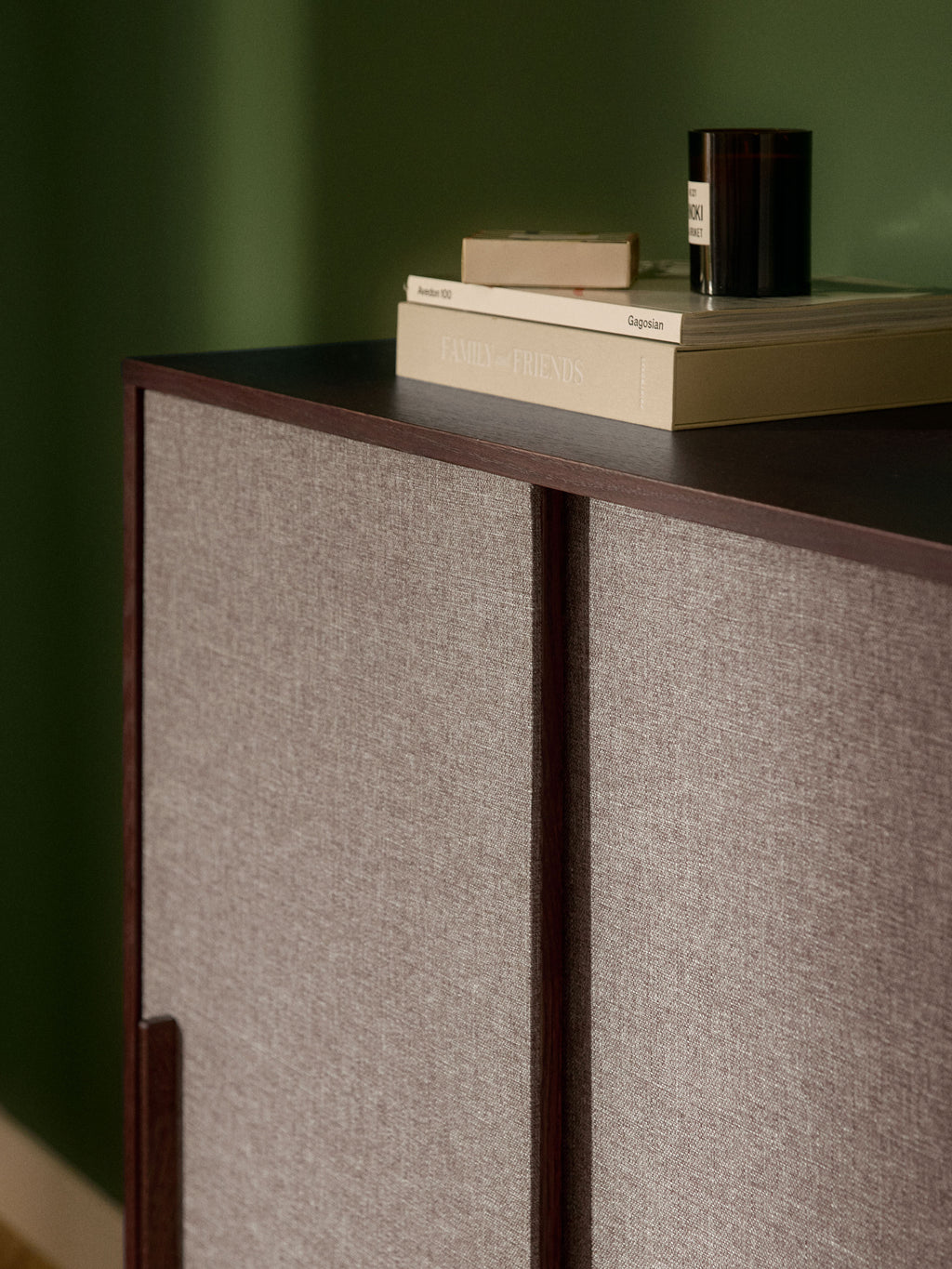 Wisp Wooden Highboard with Upholstered Front
