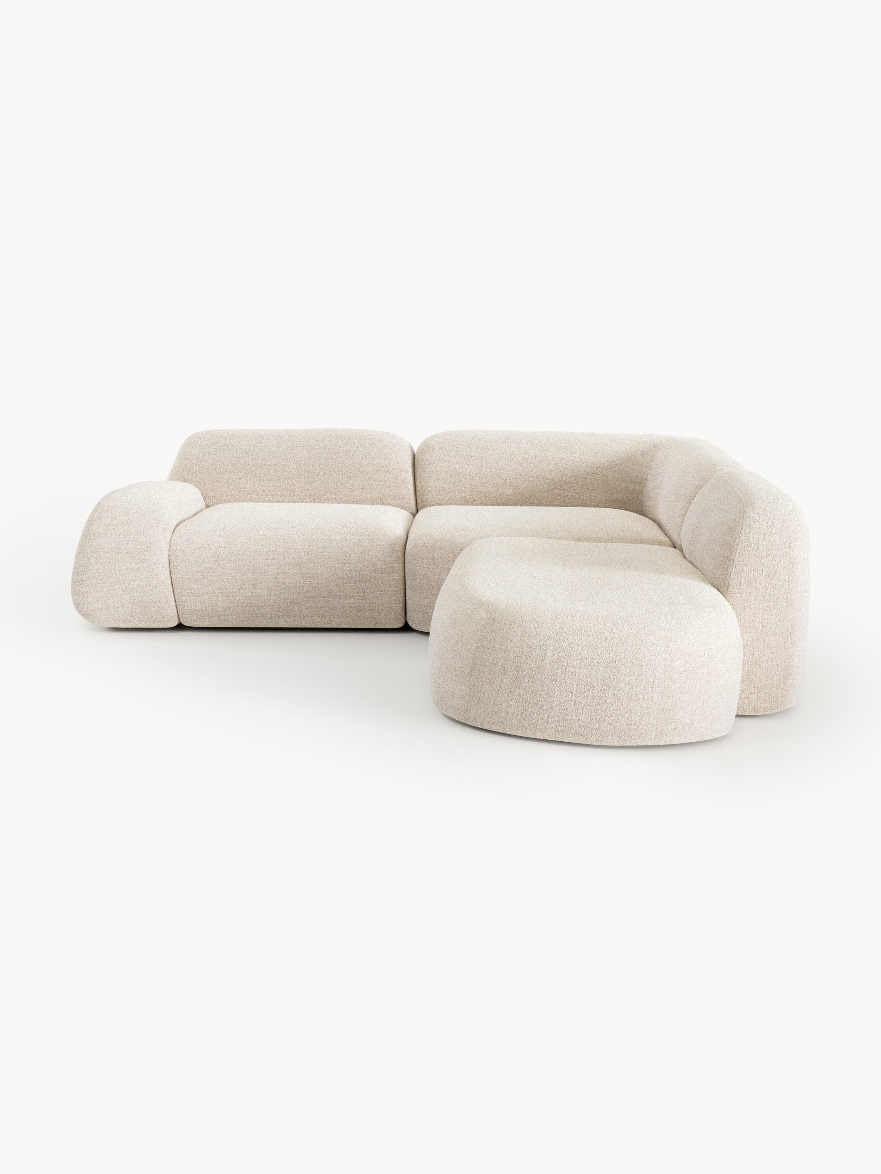 Wolke Modular Bouclé Corner Sofa (4-seater) with Chaise End