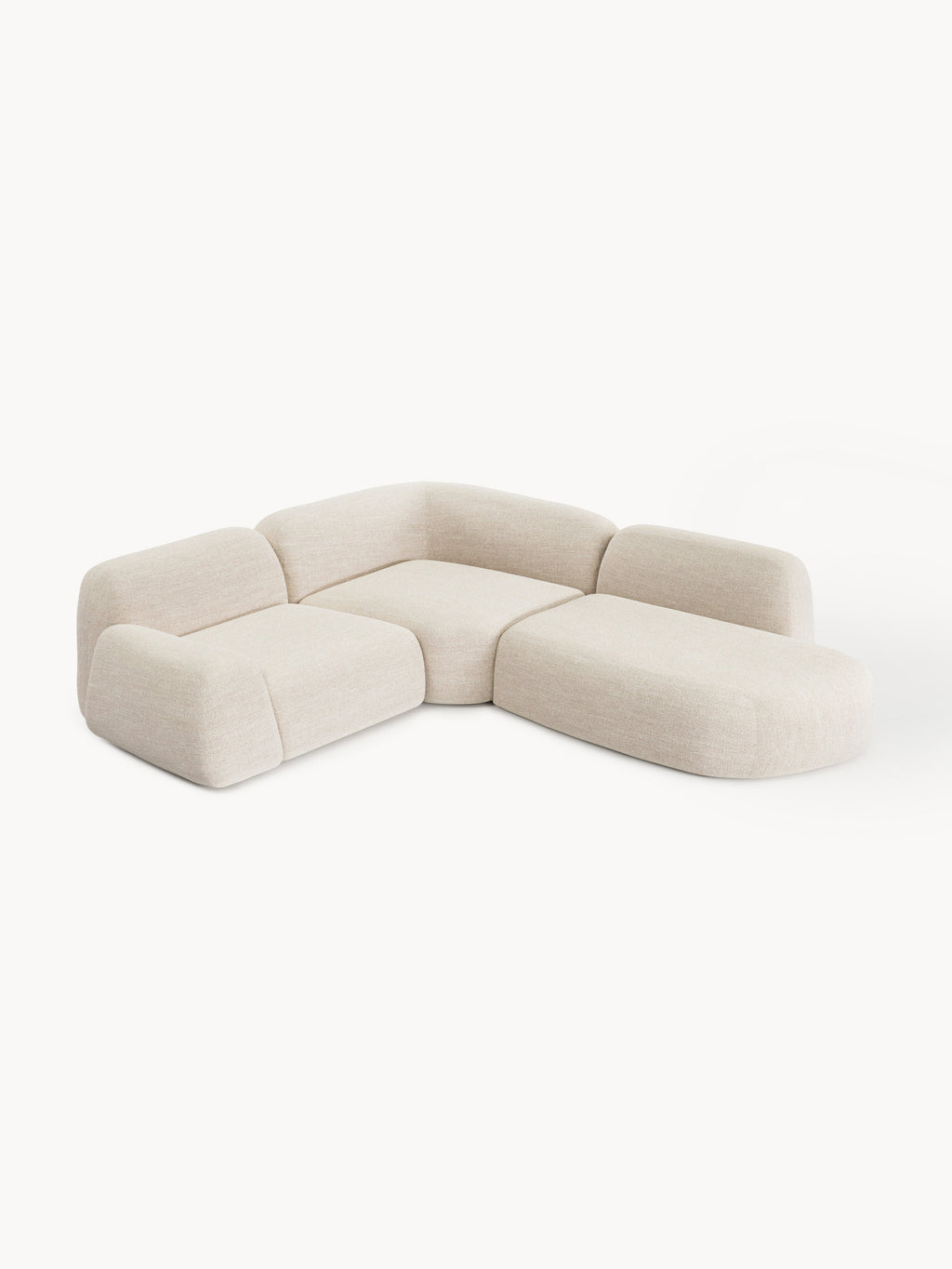 Wolke Modular Bouclé Corner Sofa (4-seater) with Chaise End