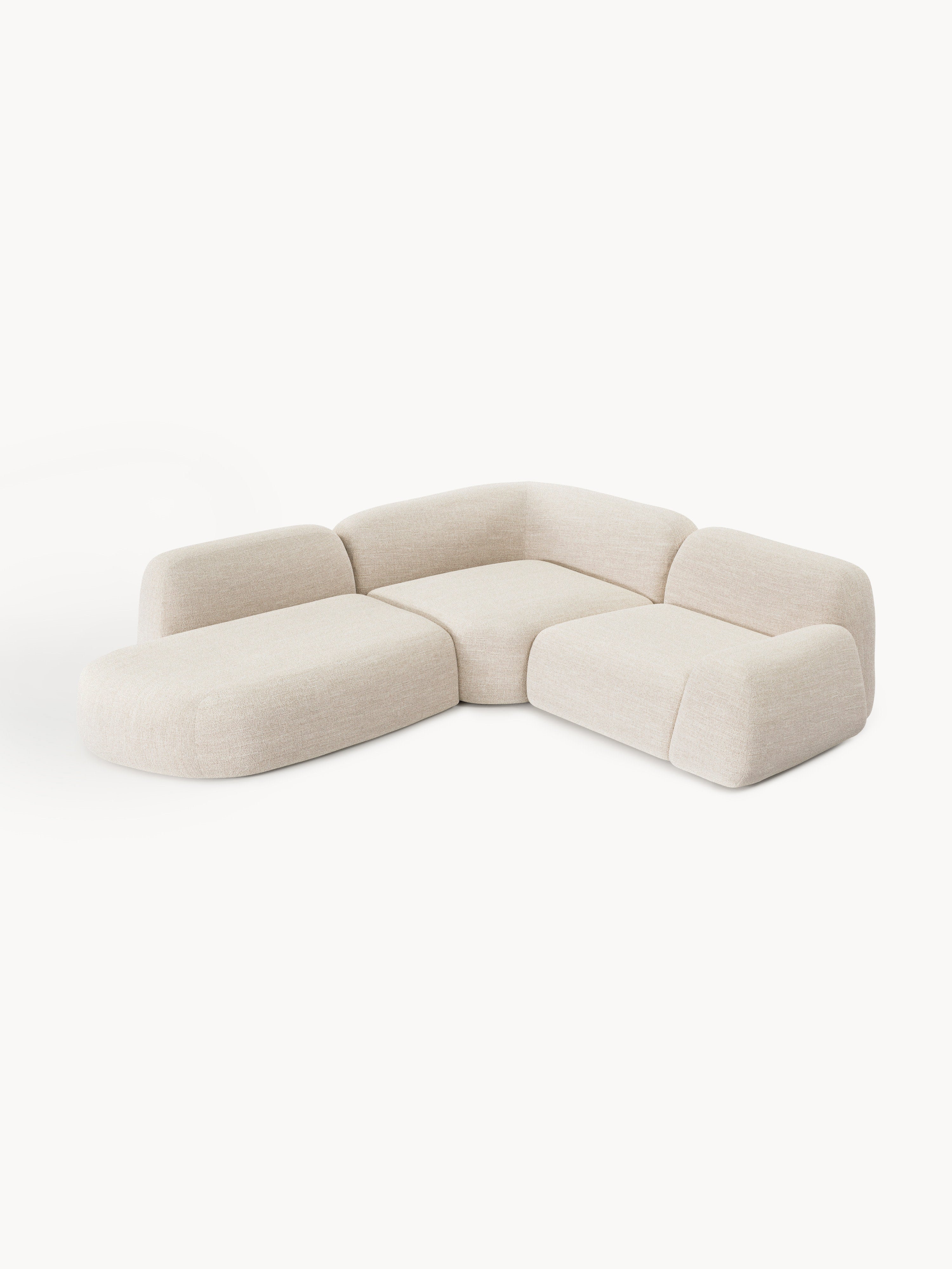 Wolke Modular Bouclé Corner Sofa (4-seater) with Chaise End