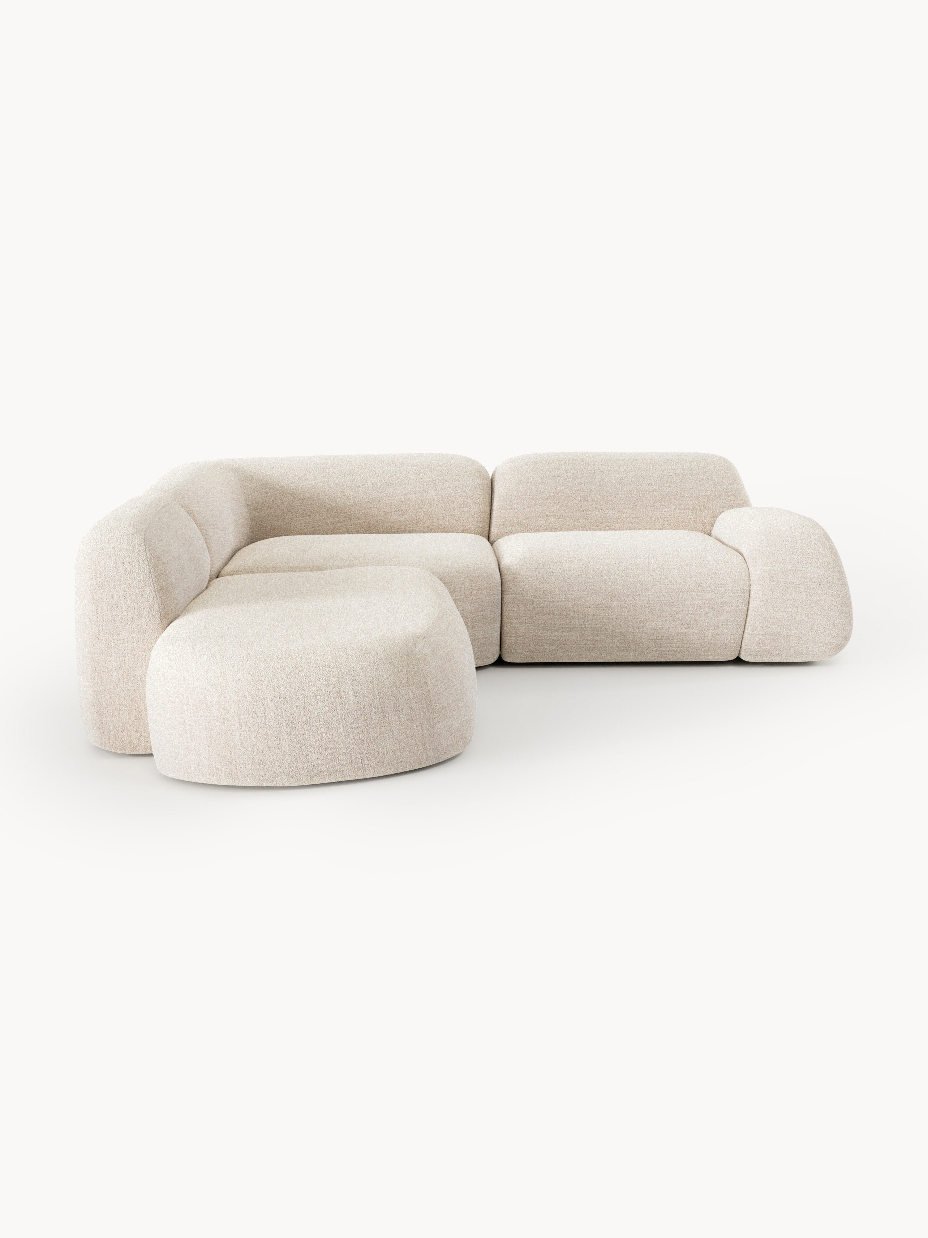 Wolke Modular Bouclé Corner Sofa (4-seater) with Chaise End