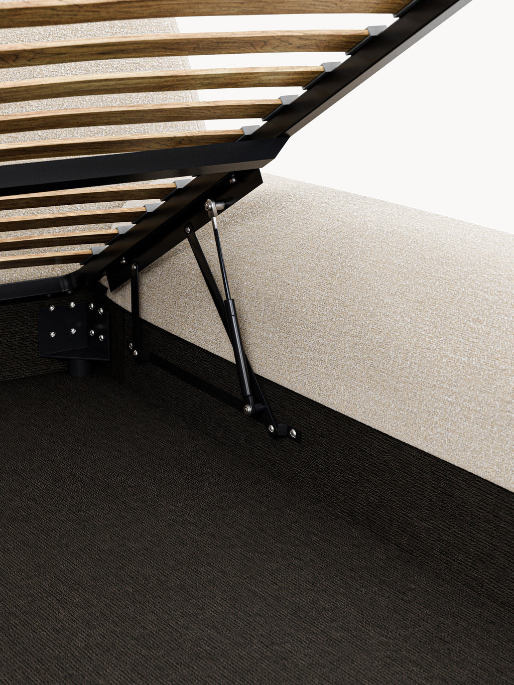 Wolke Upholstered Bouclé Bed with Storage