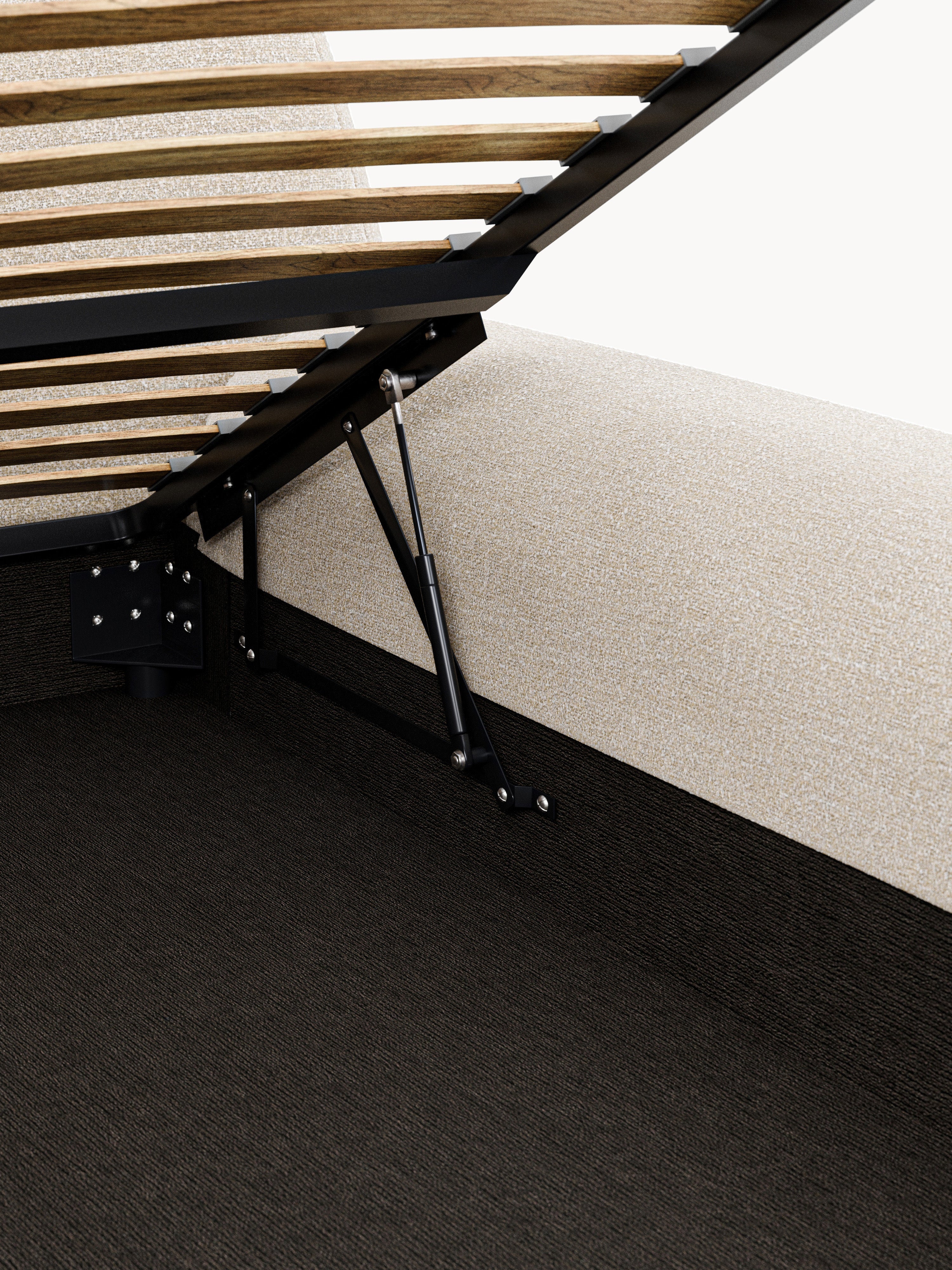 Wolke Upholstered Bouclé Bed with Storage