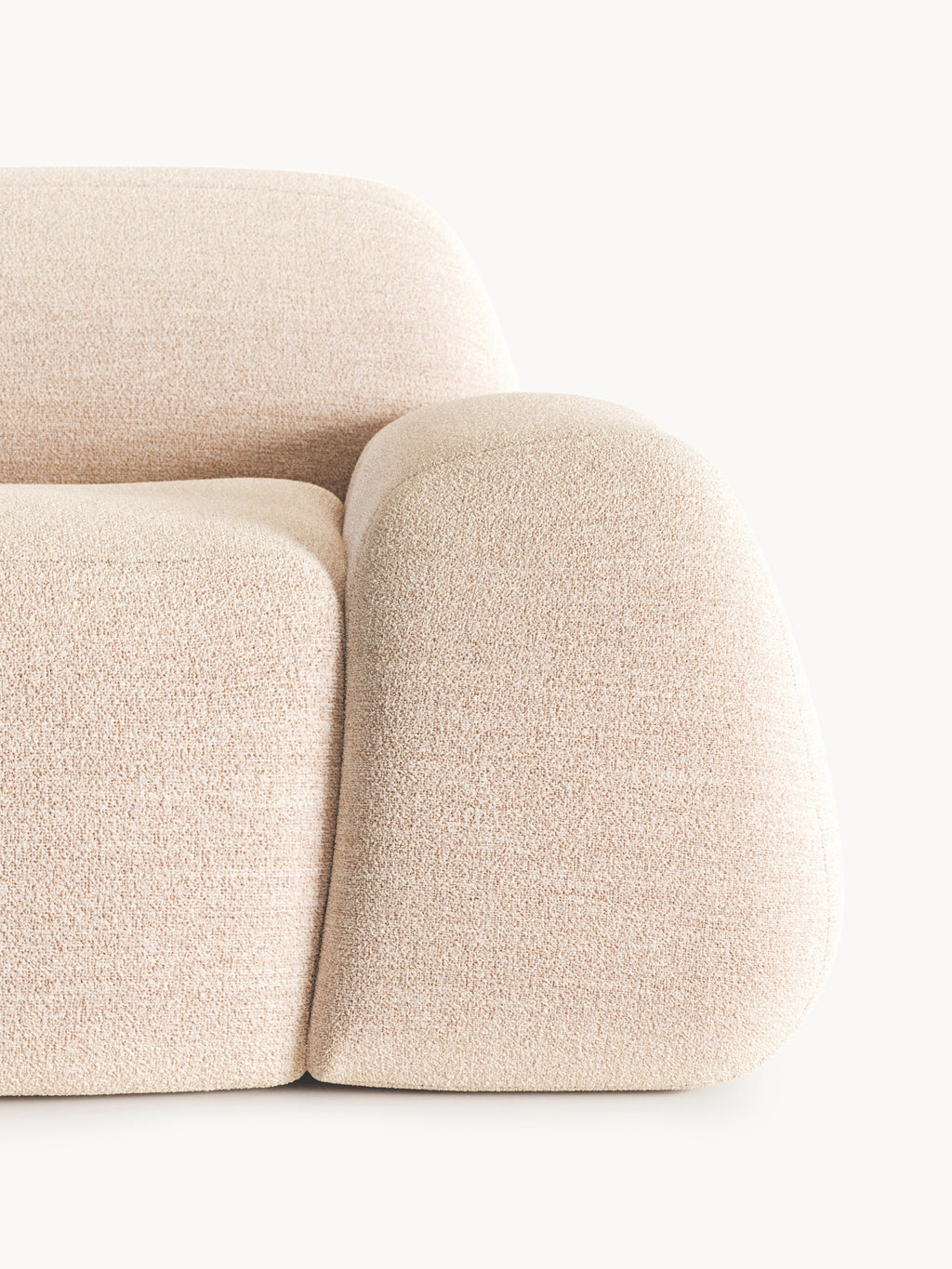 Wolke Modular Bouclé Corner Sofa (4-seater) with Chaise End