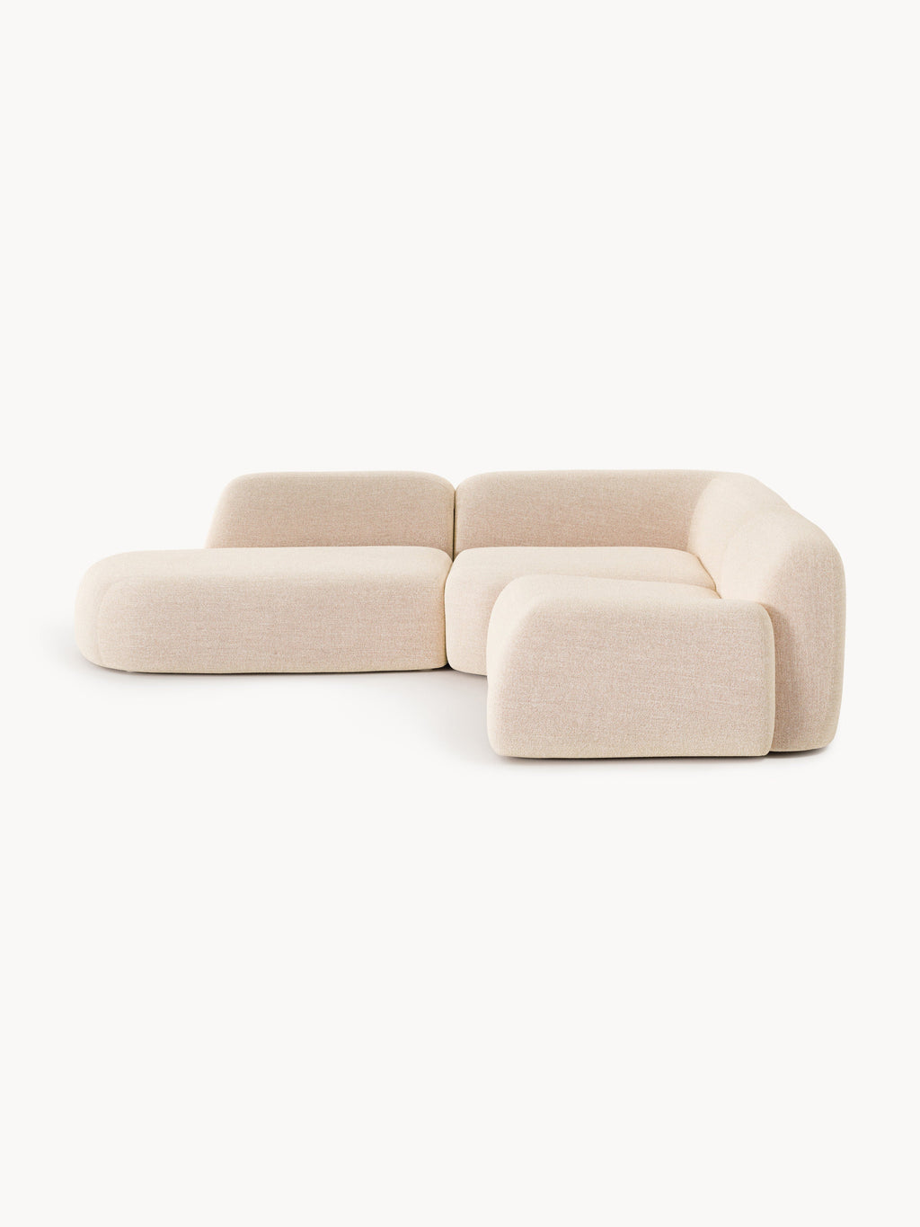 Gallery image 1 - Modular Bouclé Corner Sofa Wolke (4-seater) with Chaise End