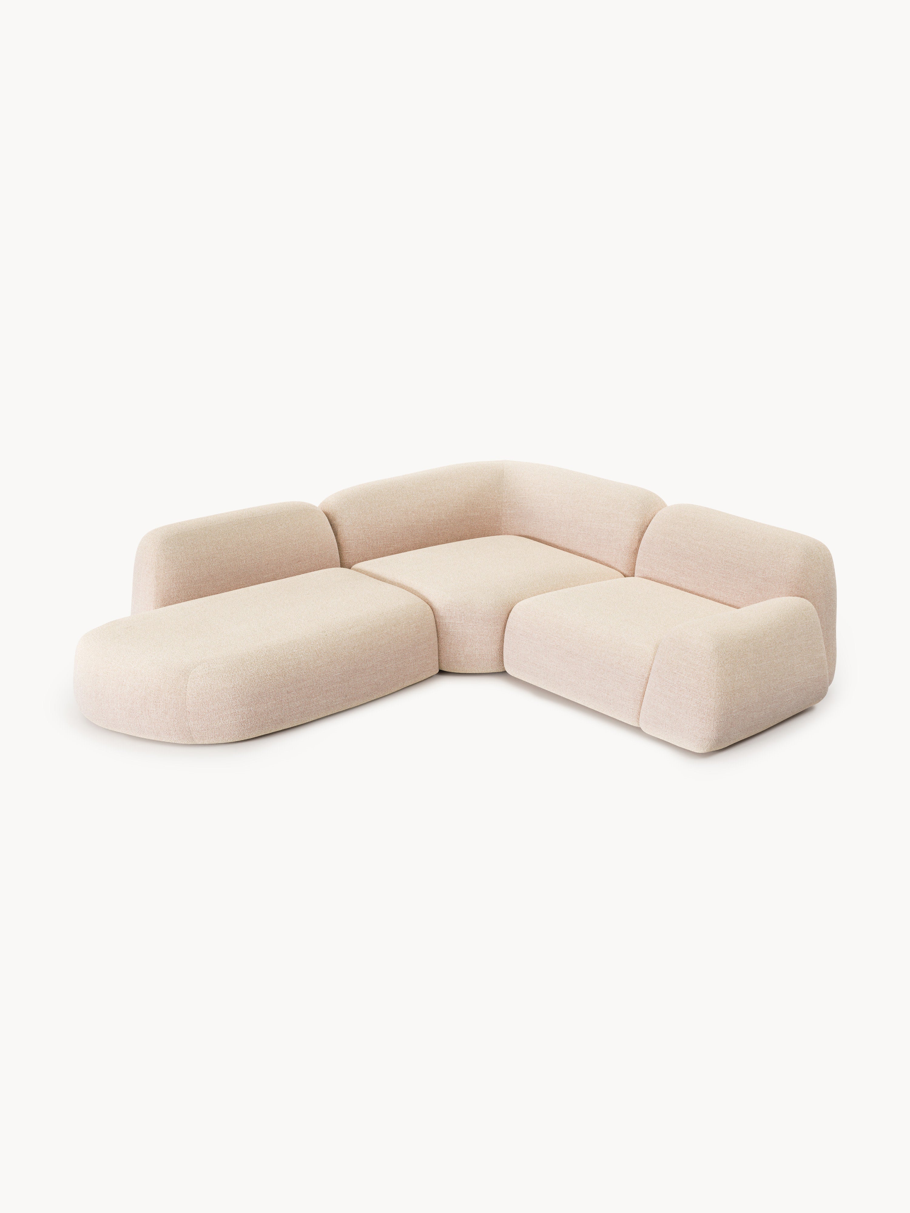 Wolke Modular Bouclé Corner Sofa (4-seater) with Chaise End