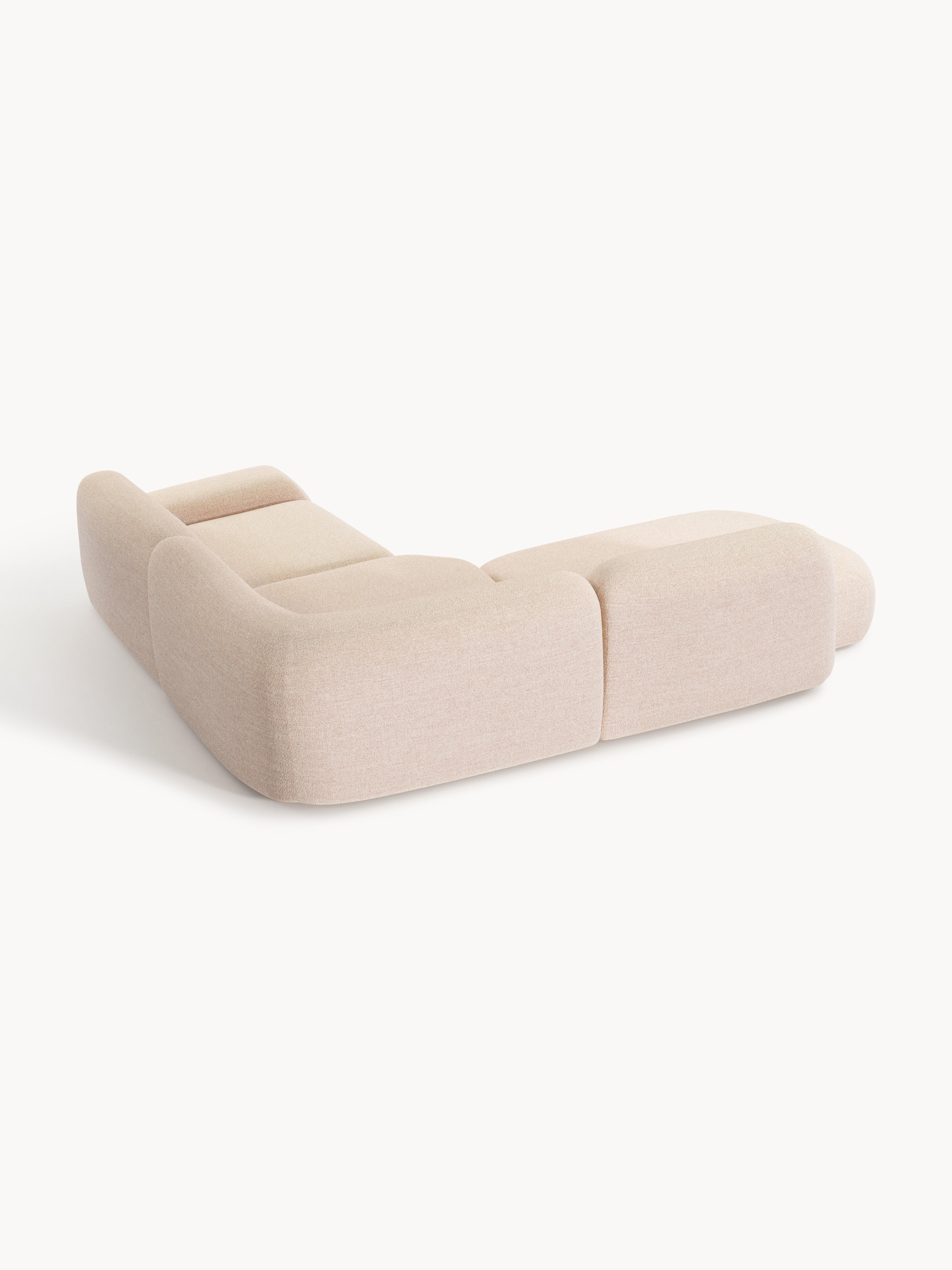 Wolke Modular Bouclé Corner Sofa (4-seater) with Chaise End