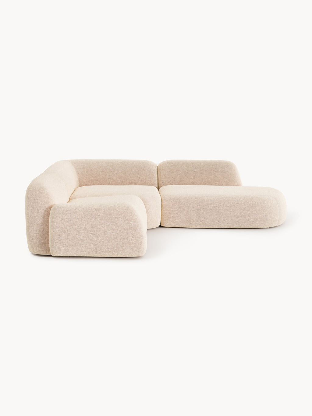 Wolke Modular Bouclé Corner Sofa (4-seater) with Chaise End