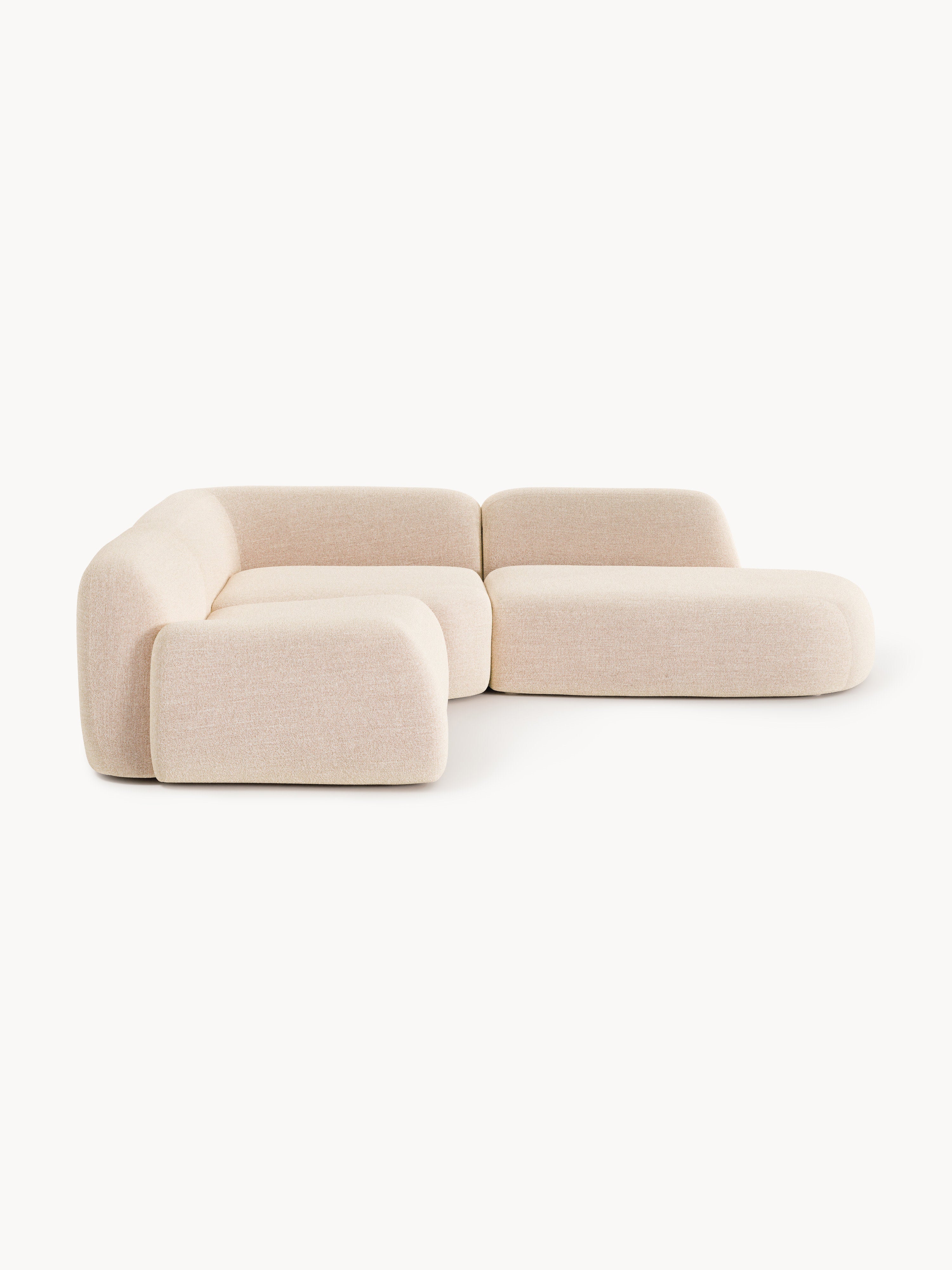 Wolke Modular Bouclé Corner Sofa (4-seater) with Chaise End