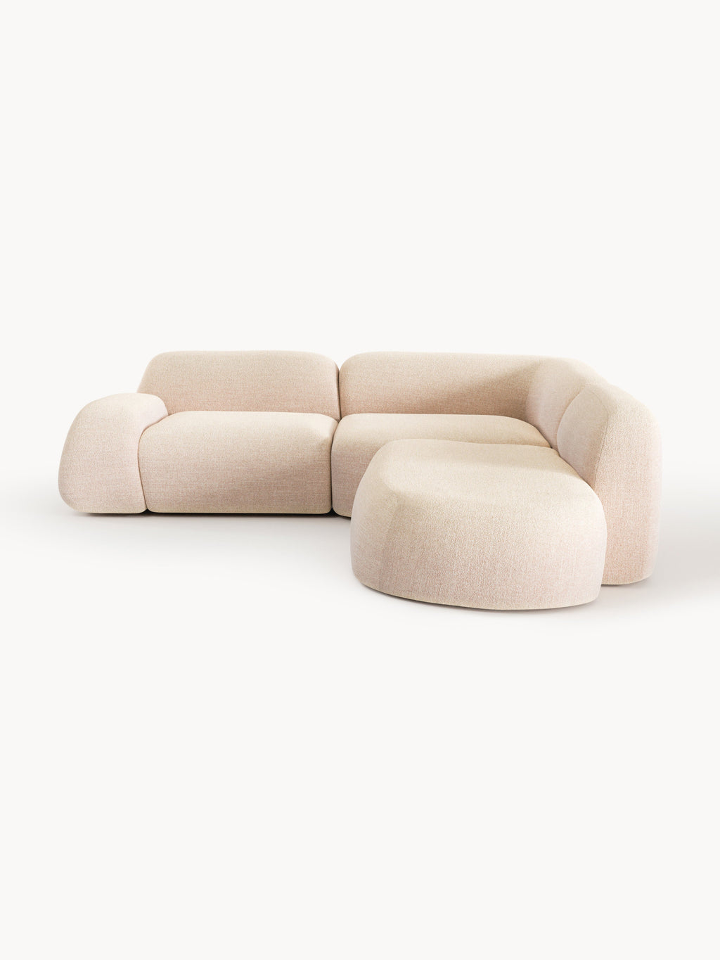 Wolke Modular Bouclé Corner Sofa (4-seater) with Chaise End