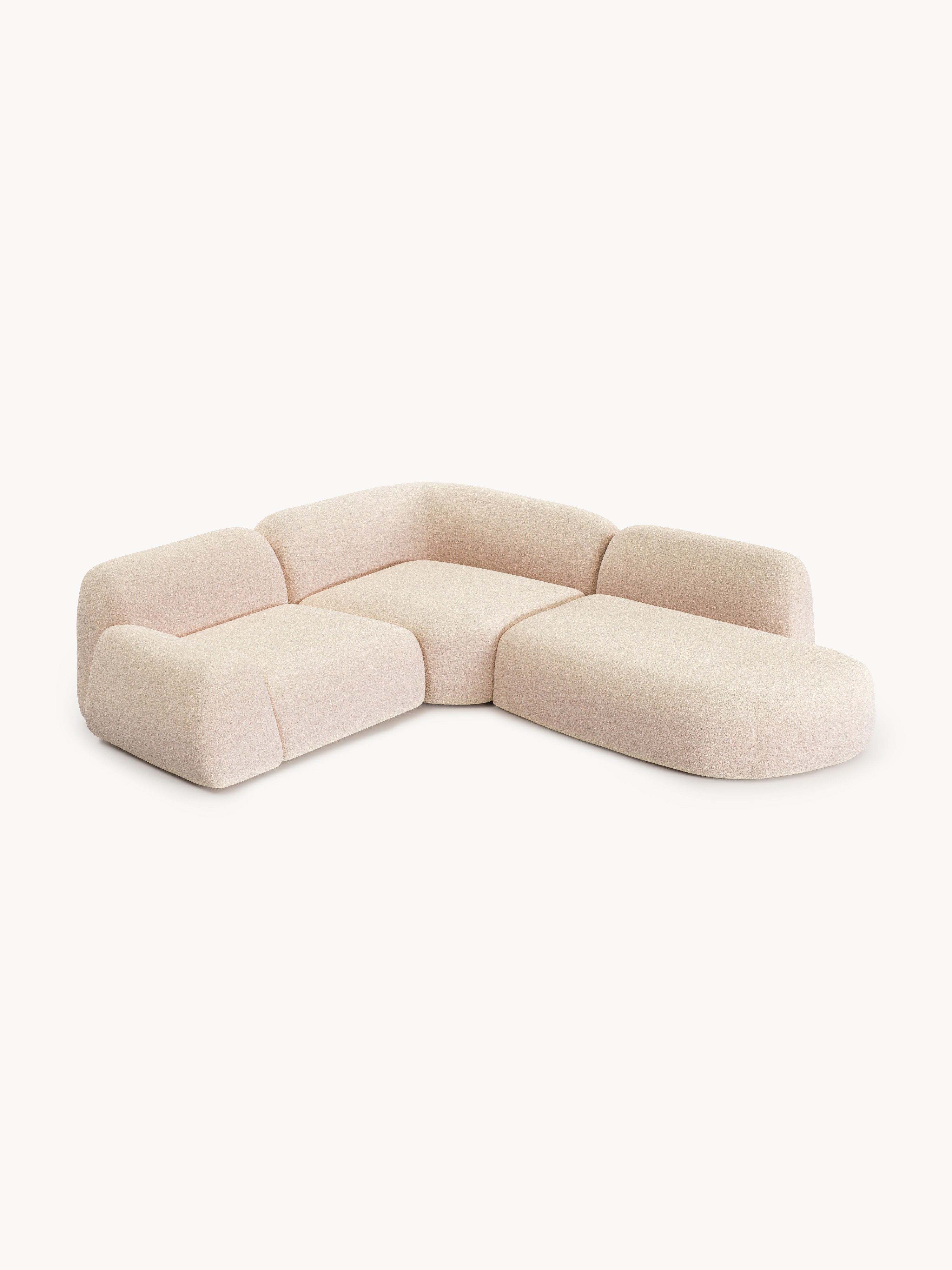 Wolke Modular Bouclé Corner Sofa (4-seater) with Chaise End