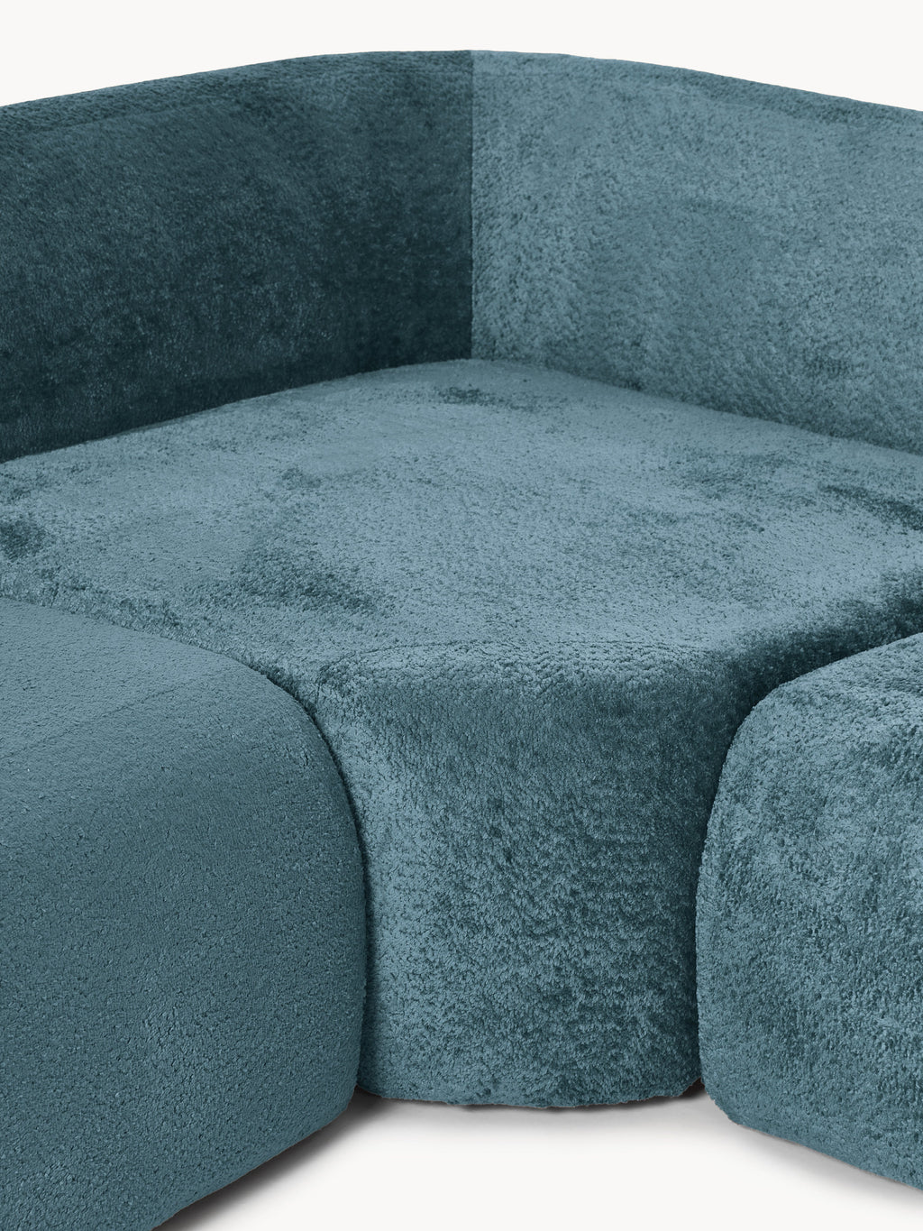 Wolke XL Modular Teddy Bouclé Corner Sofa with Chaise End