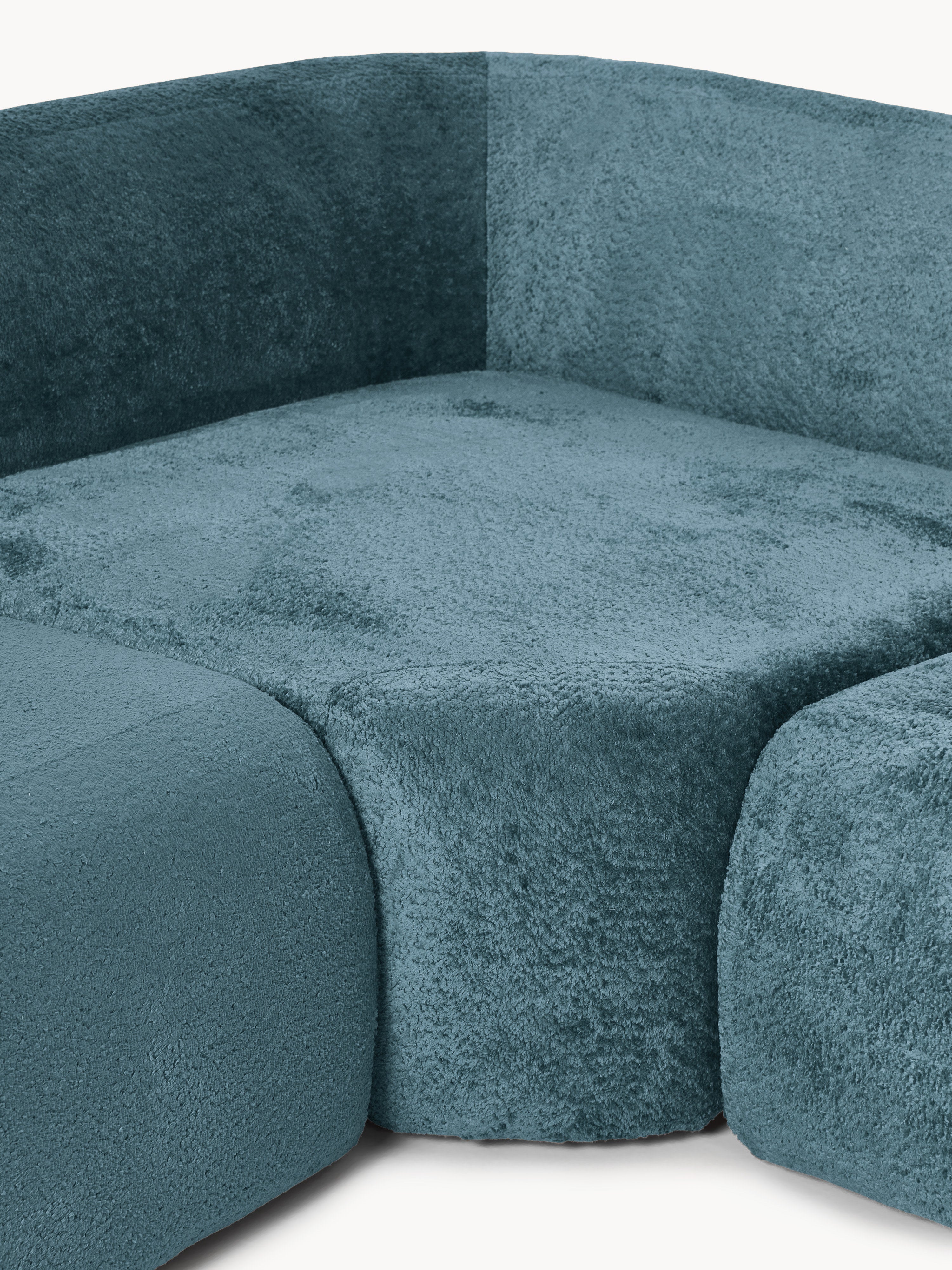 Wolke XL Modular Teddy Bouclé Corner Sofa with Chaise End