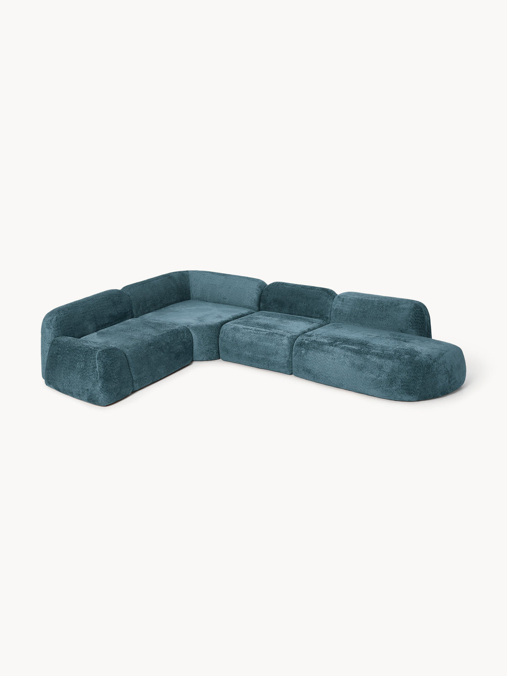 Wolke XL Modular Teddy Bouclé Corner Sofa with Chaise End