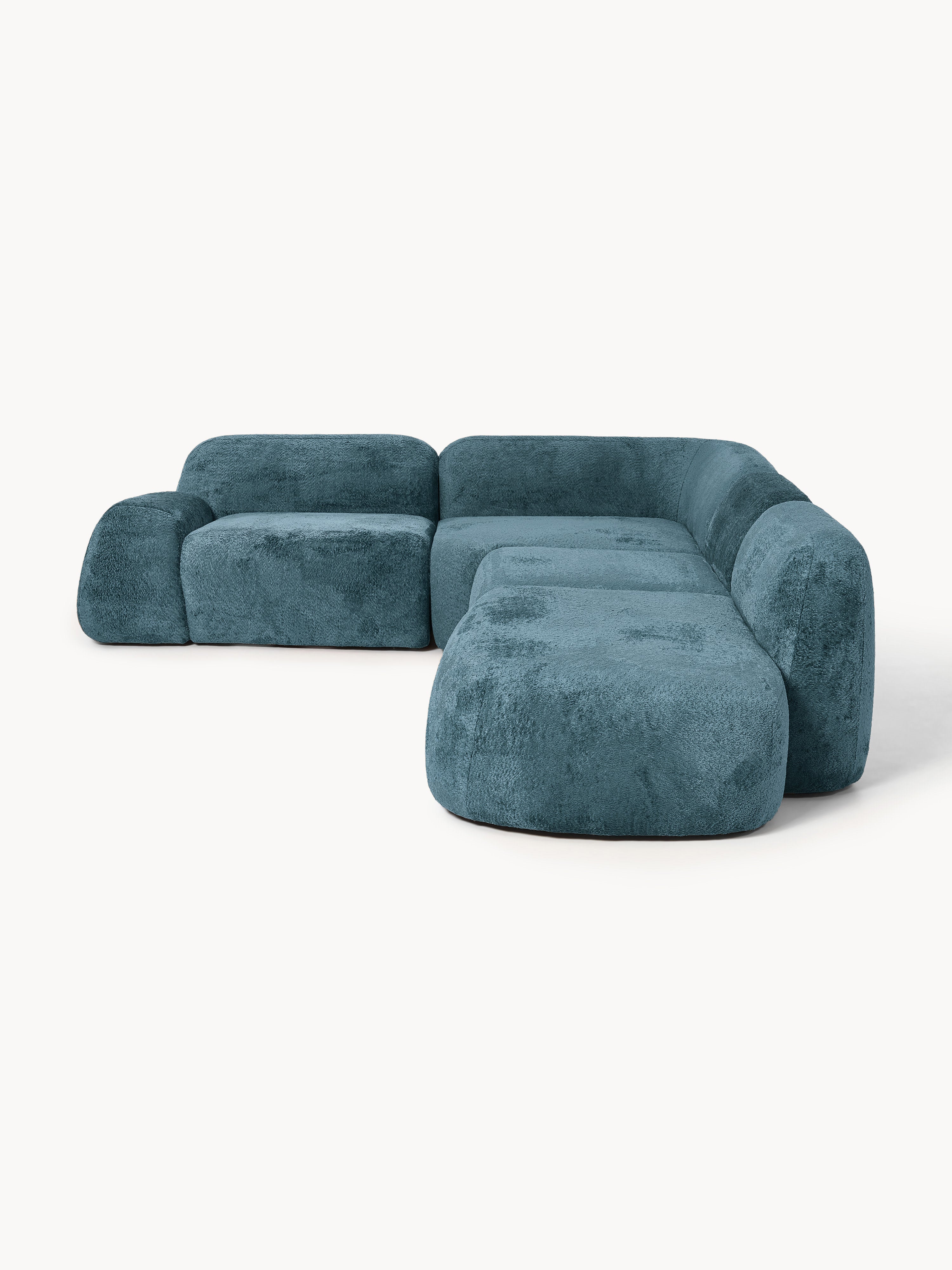 Wolke XL Modular Teddy Bouclé Corner Sofa with Chaise End