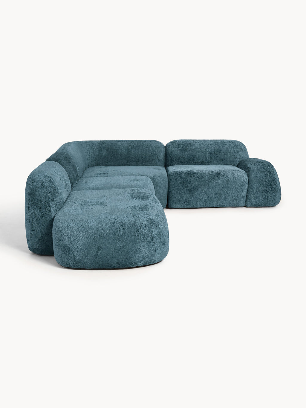 Wolke XL Modular Teddy Bouclé Corner Sofa with Chaise End