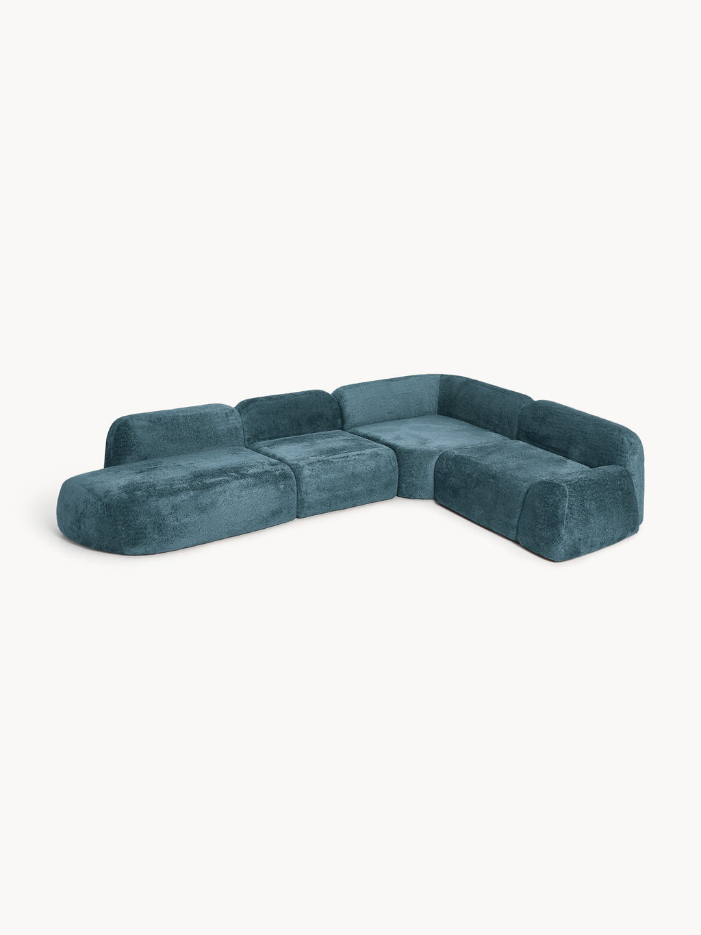 Wolke XL Modular Teddy Bouclé Corner Sofa with Chaise End