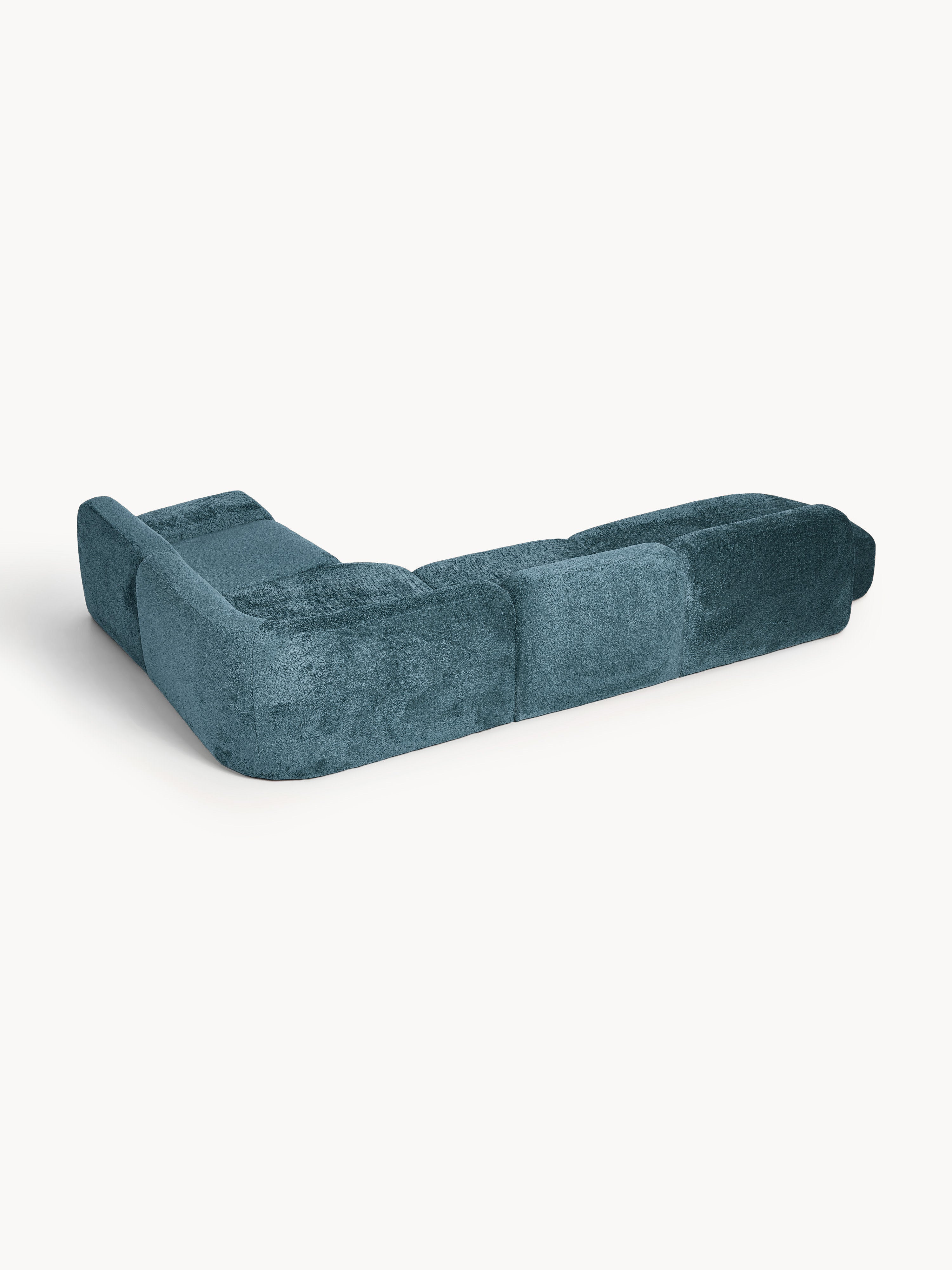 Wolke XL Modular Teddy Bouclé Corner Sofa with Chaise End