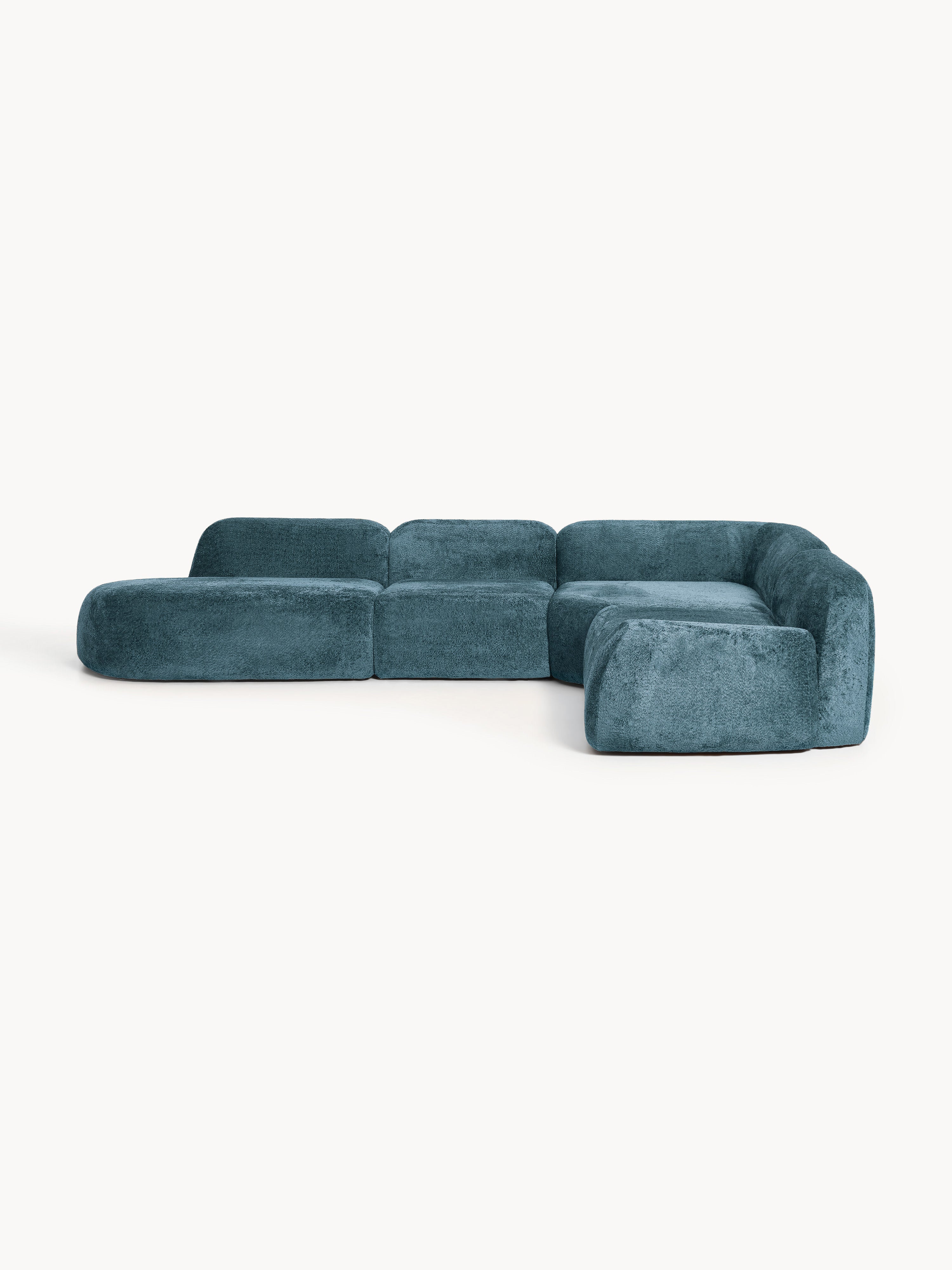 Wolke XL Modular Teddy Bouclé Corner Sofa with Chaise End