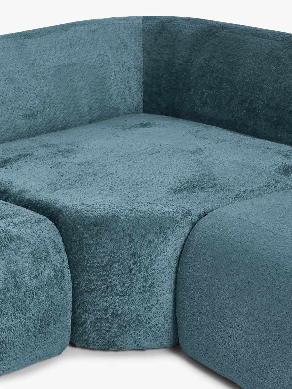 Wolke XL Modular Teddy Bouclé Corner Sofa with Chaise End