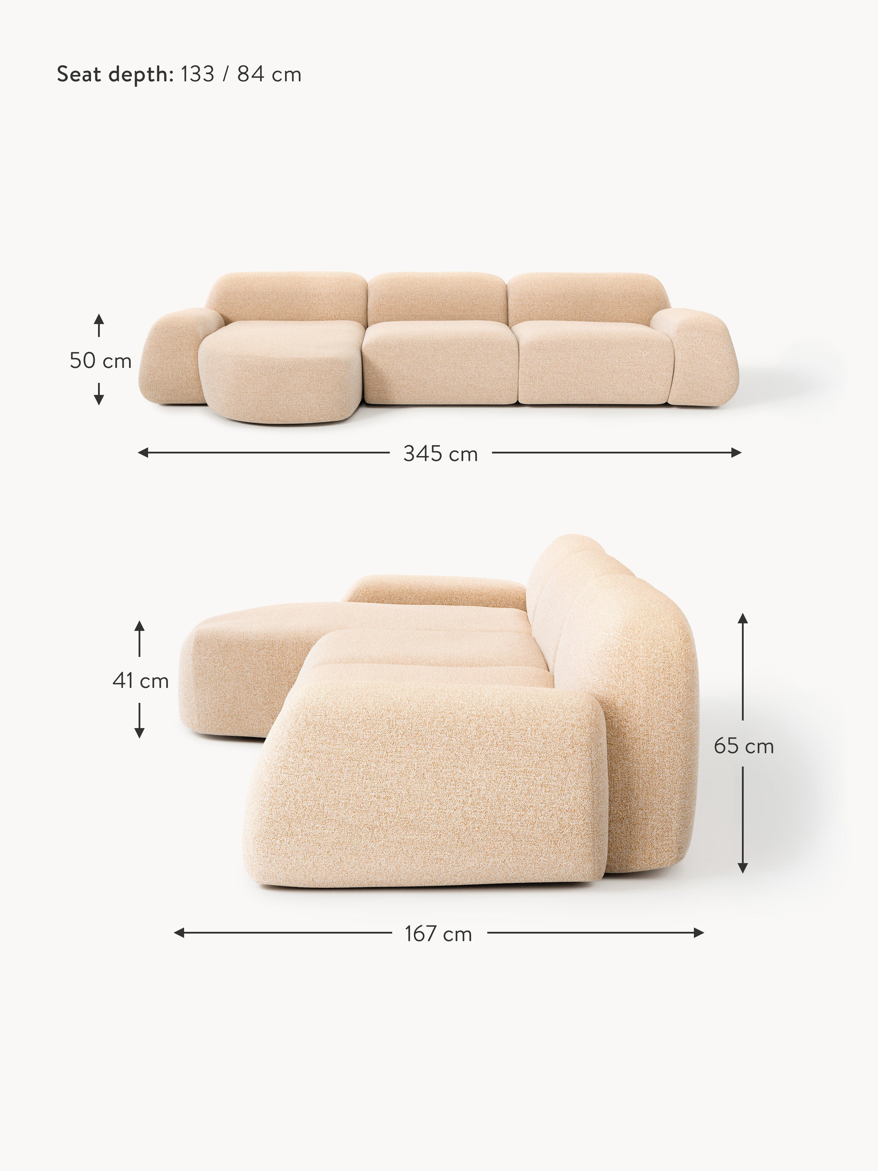 Wolke Modular Bouclé Corner Sofa (4-seater)
