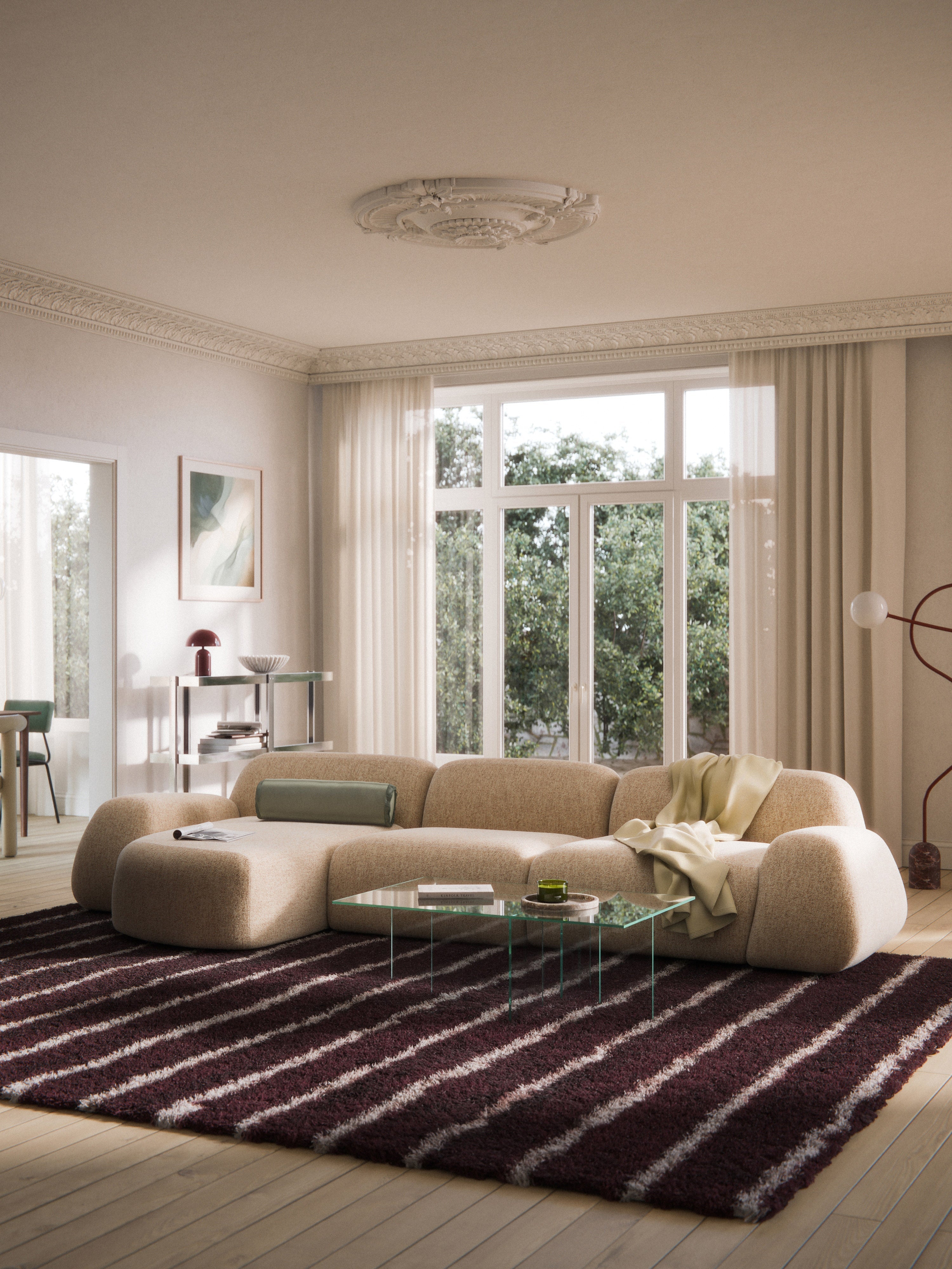 Wolke Modular Bouclé Corner Sofa (4-seater)